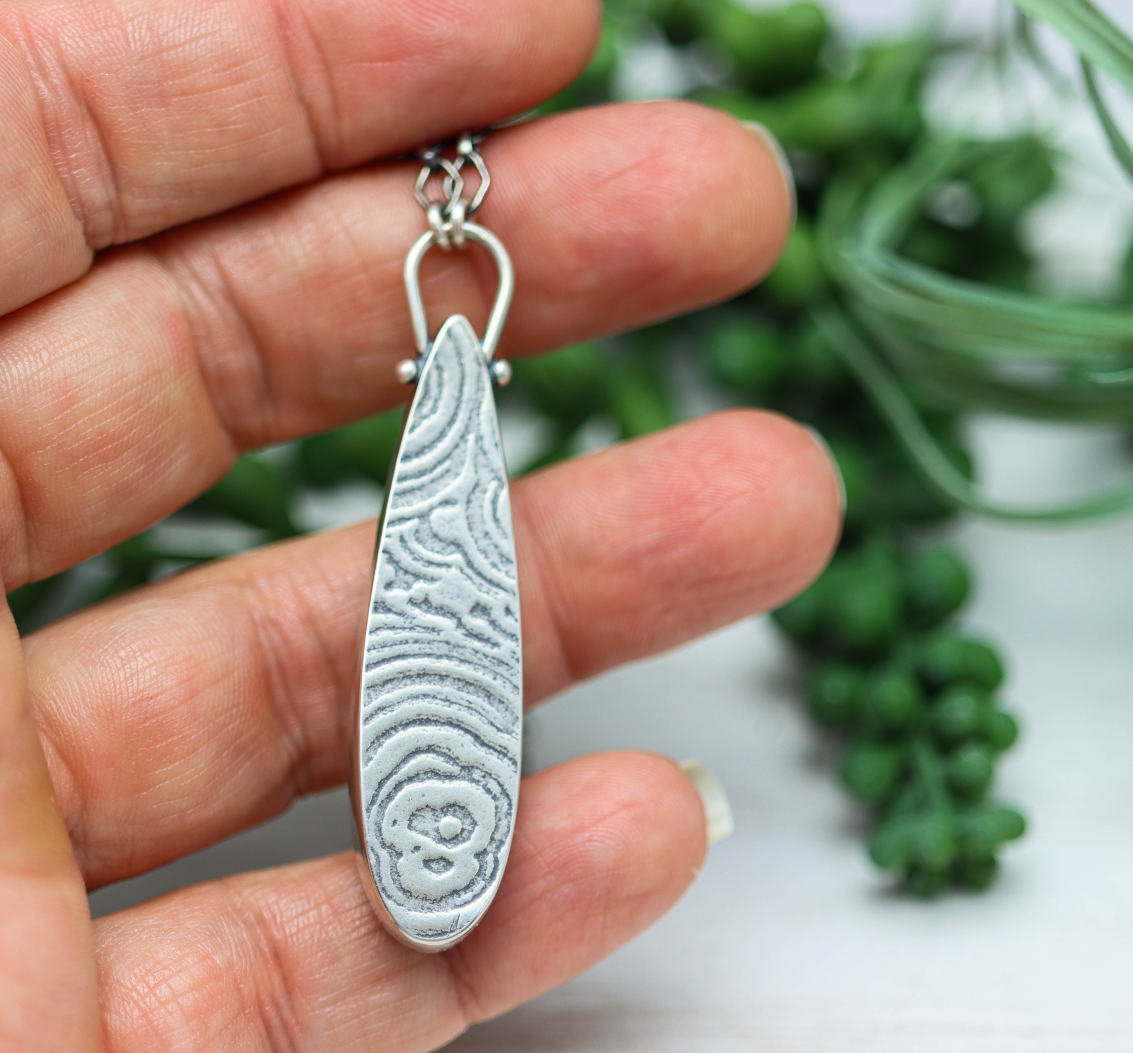 Prudent Man Agate Pendant Sterling Silver Gemstone Necklace