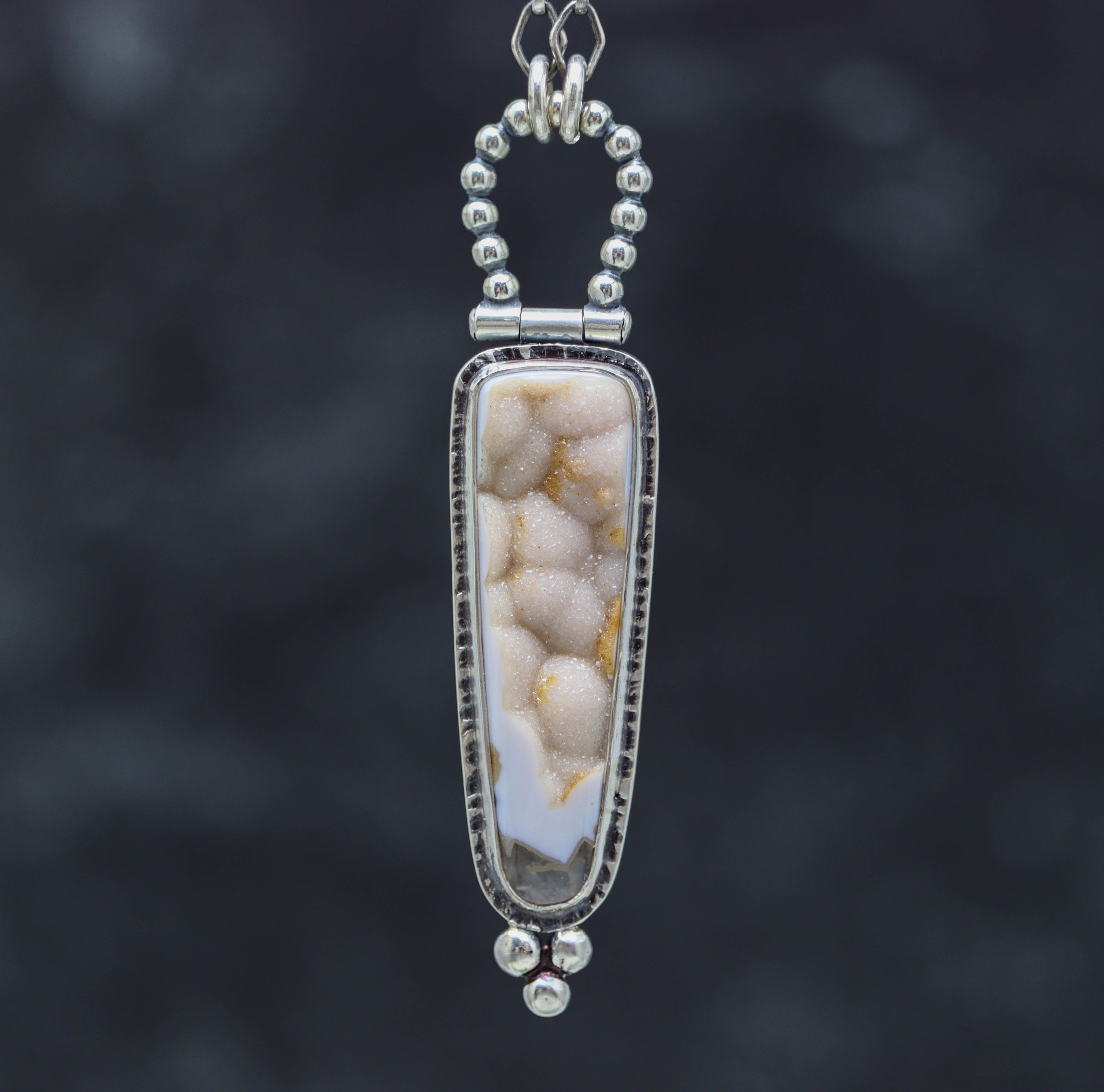 Botryoidal Druzy Agate Sterling Silver Necklace & Earring Set