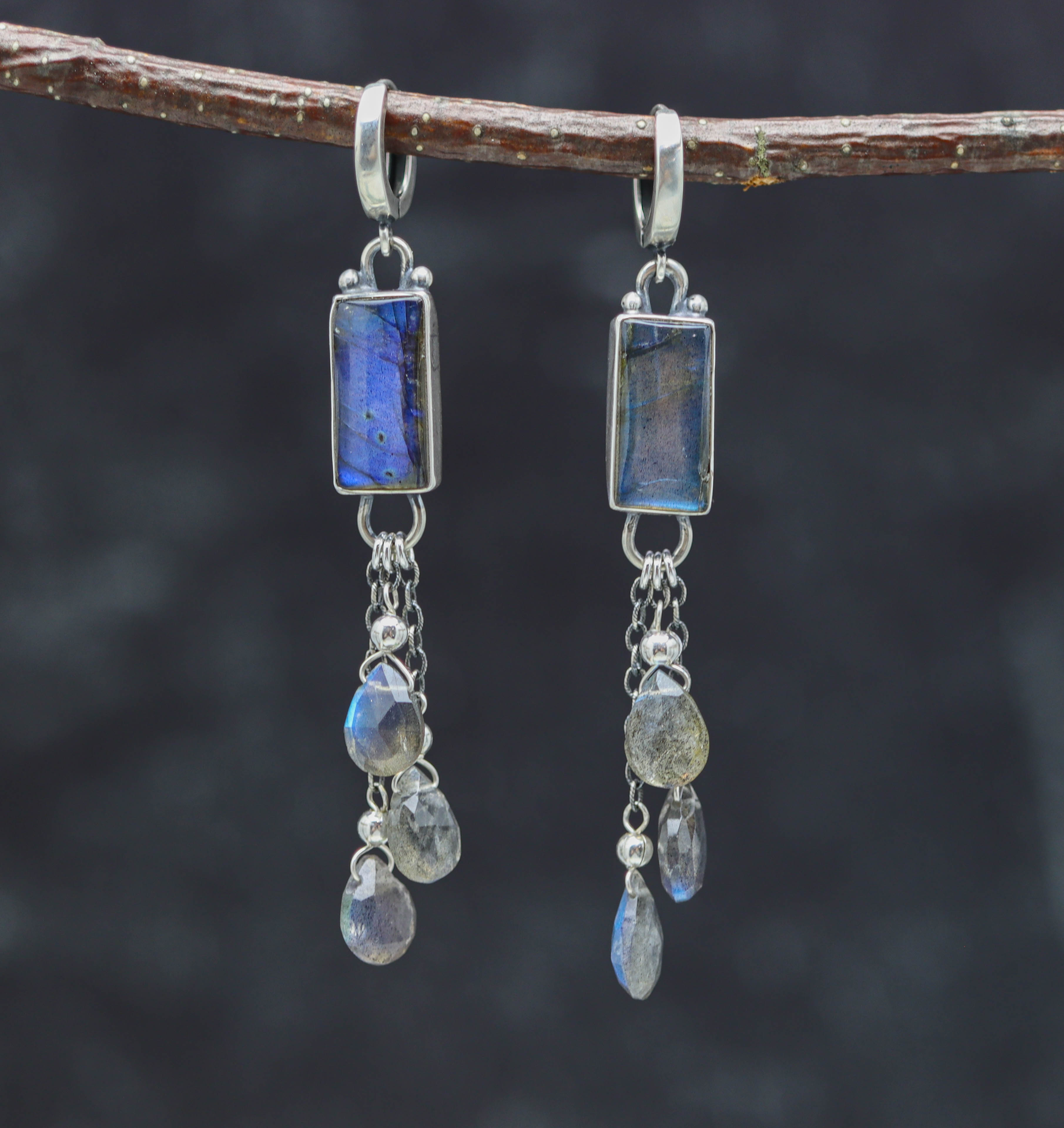 Labradorite Sterling Silver Dangle Earrings