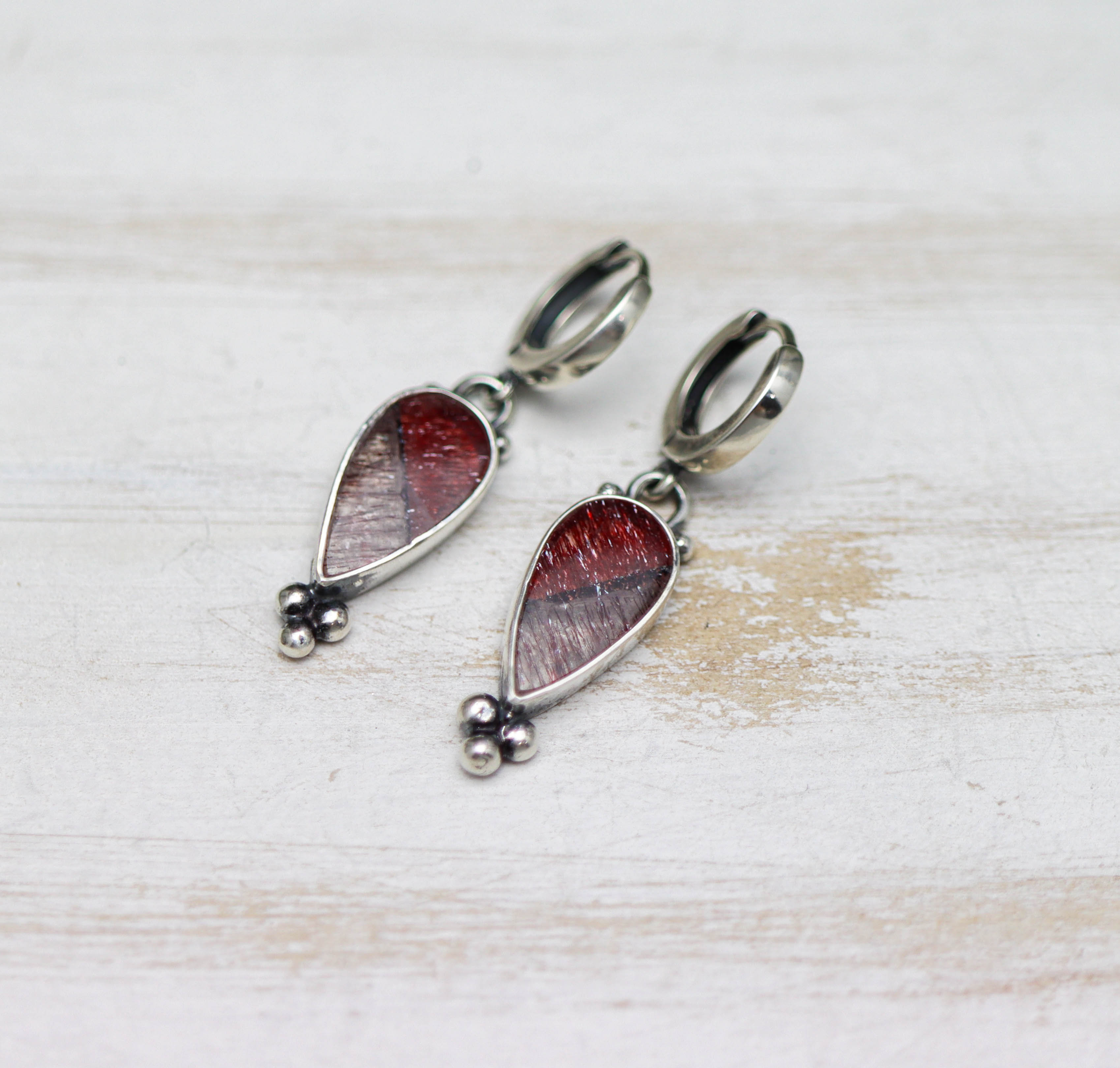 Super Seven Sterling Silver Dangle Earrings