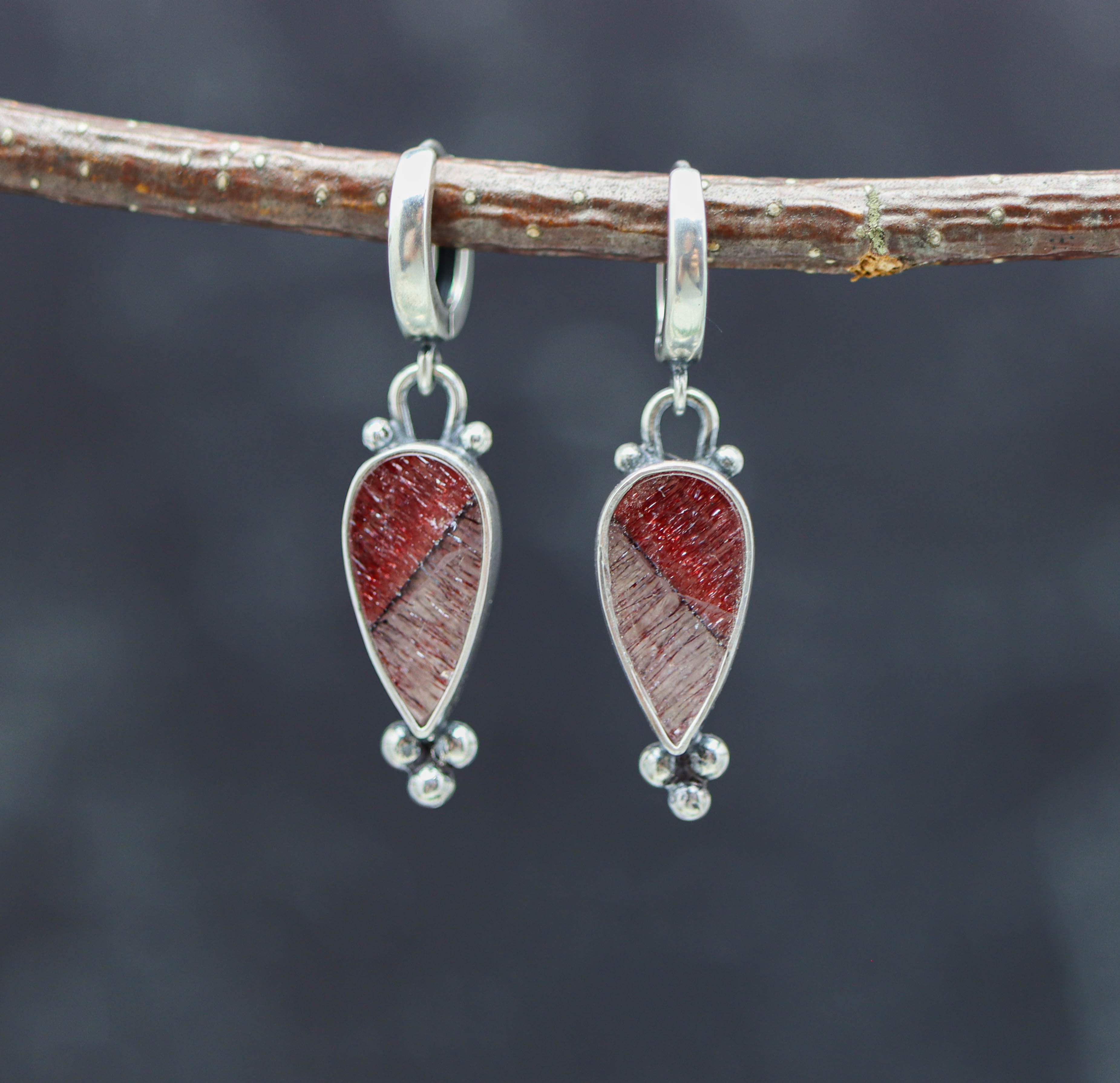 Super Seven Sterling Silver Dangle Earrings