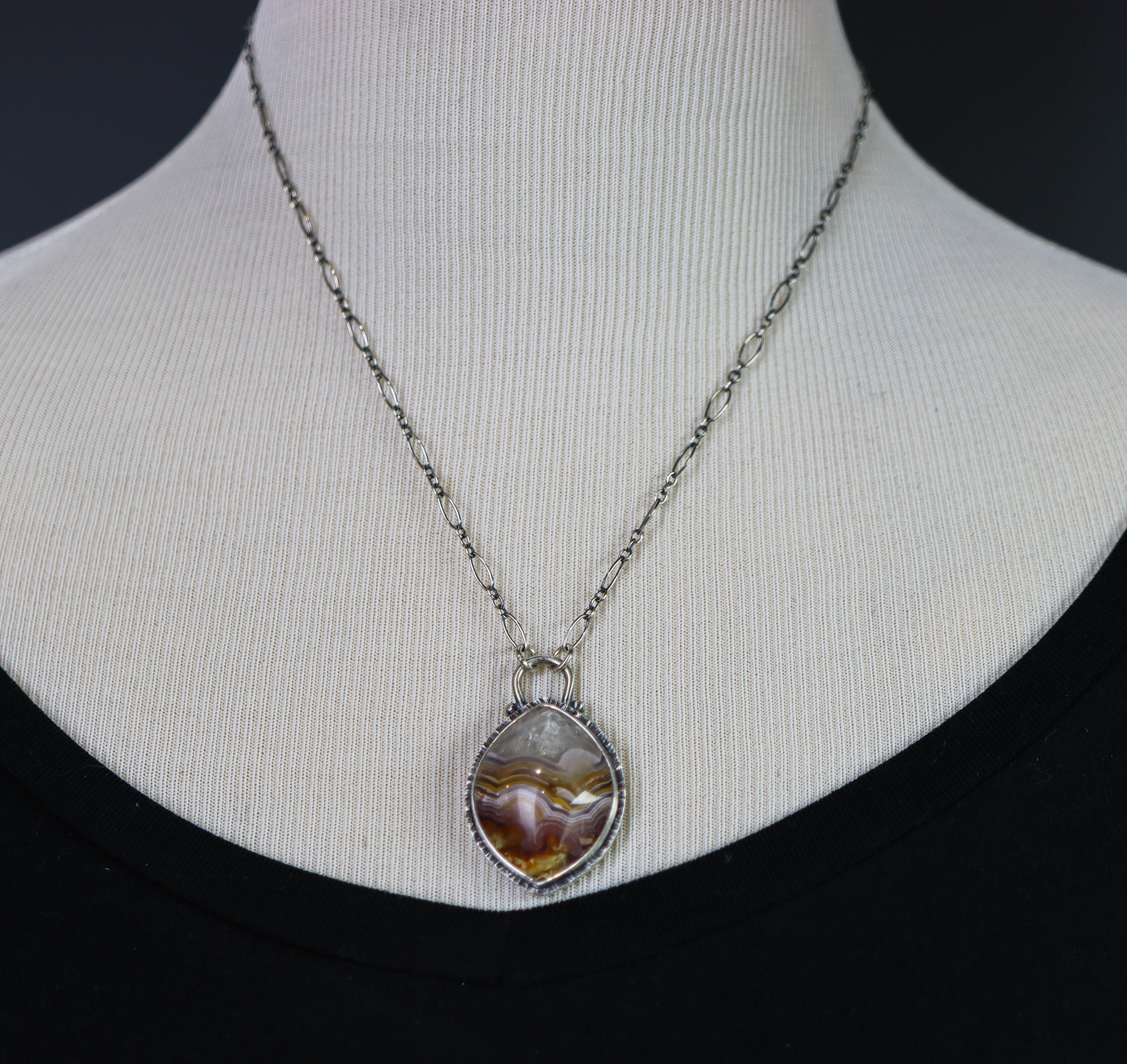 Laguna Agate Pendant Necklace Sterling Silver