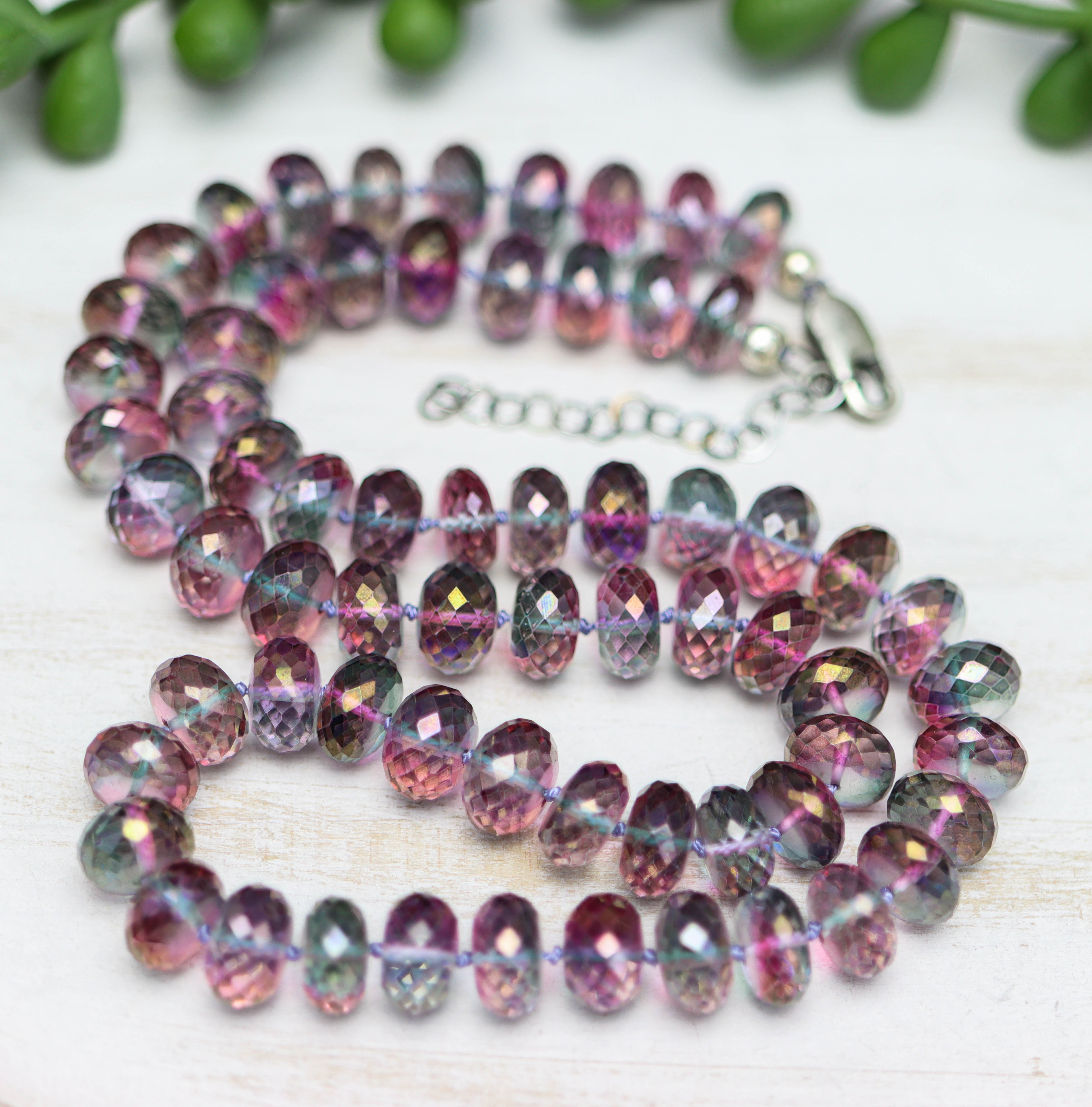 Color-Play Quartz Hand-Knotted Strand Necklace in Sterling Silver