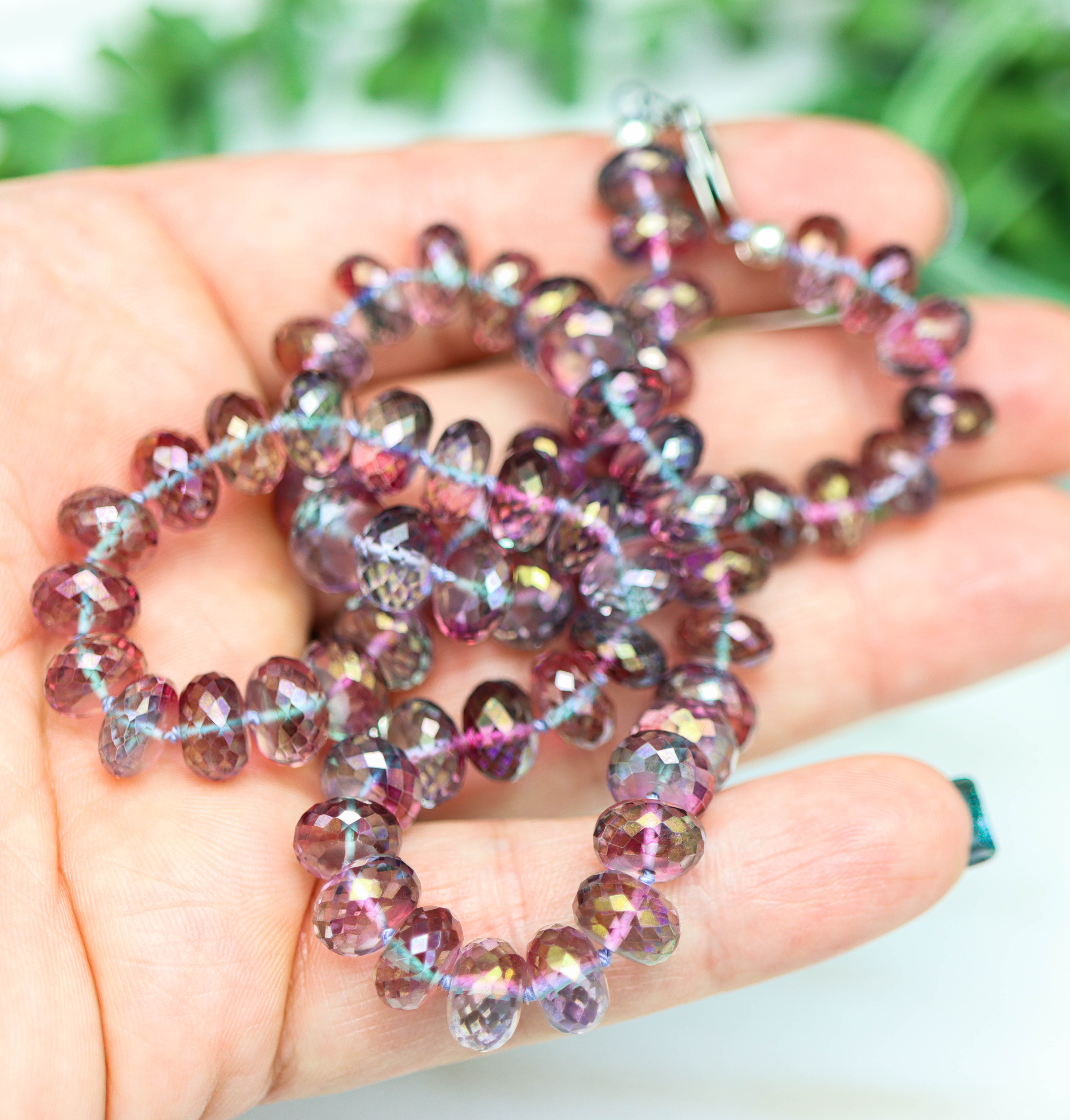 Color-Play Quartz Hand-Knotted Strand Necklace in Sterling Silver