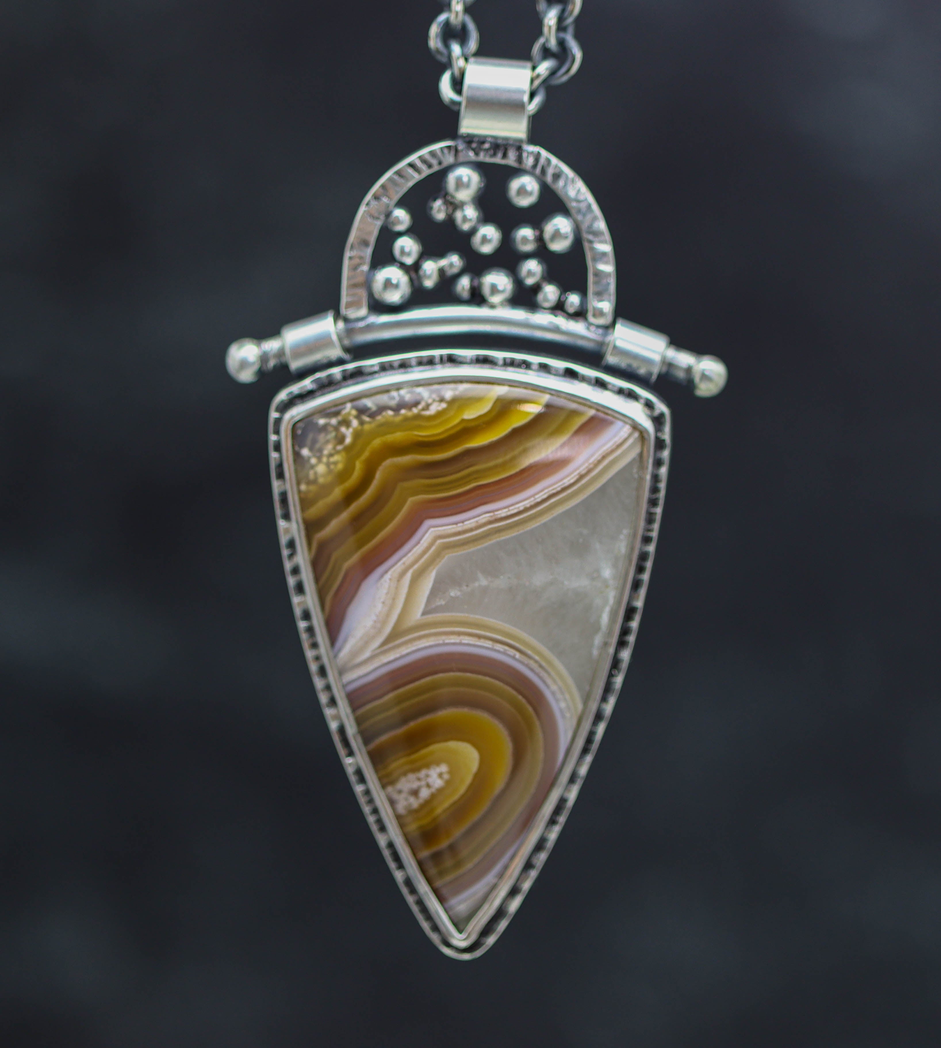 Laguna Agate Pendant Necklace Sterling Silver