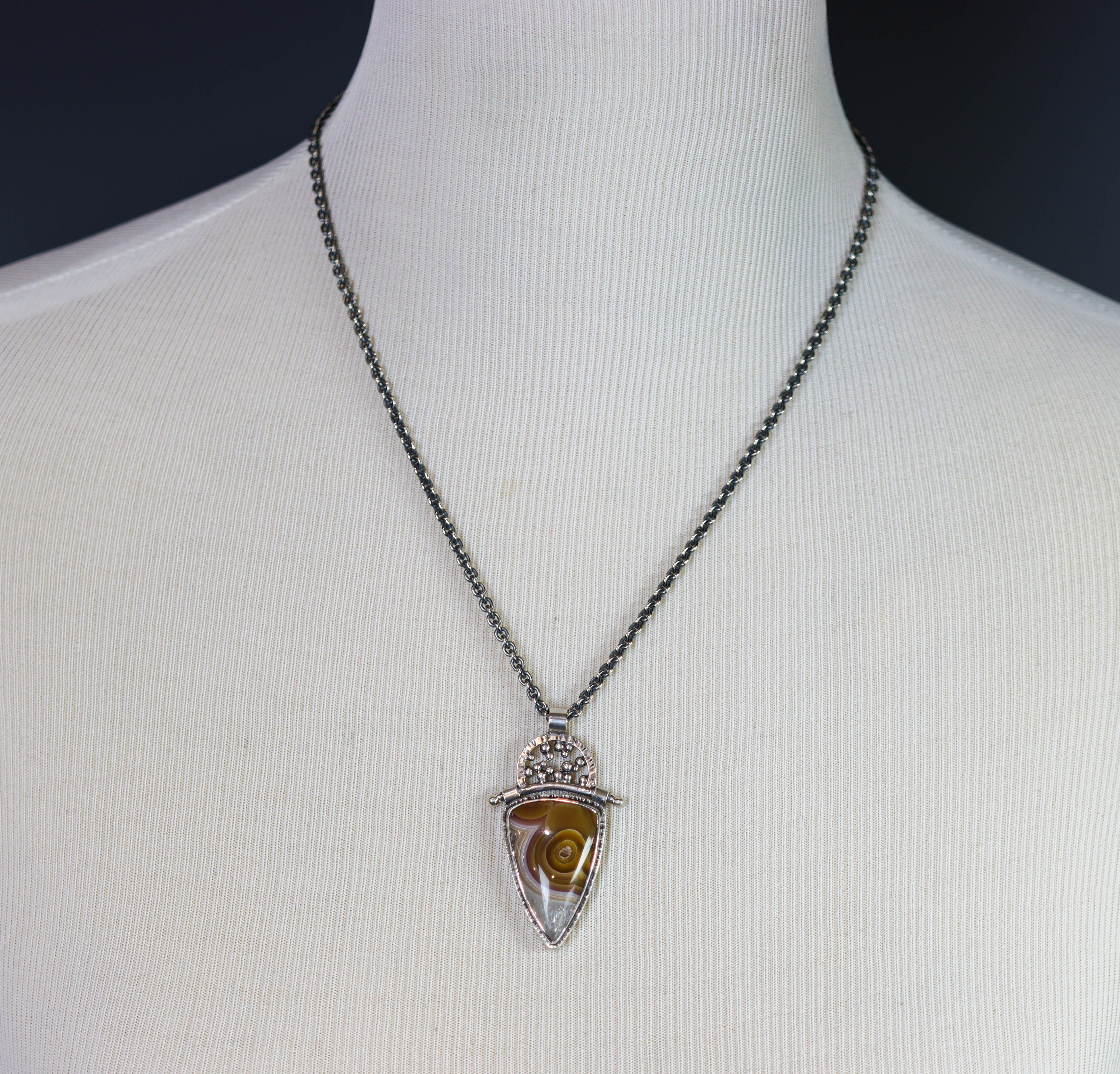Laguna Agate Pendant Necklace Sterling Silver