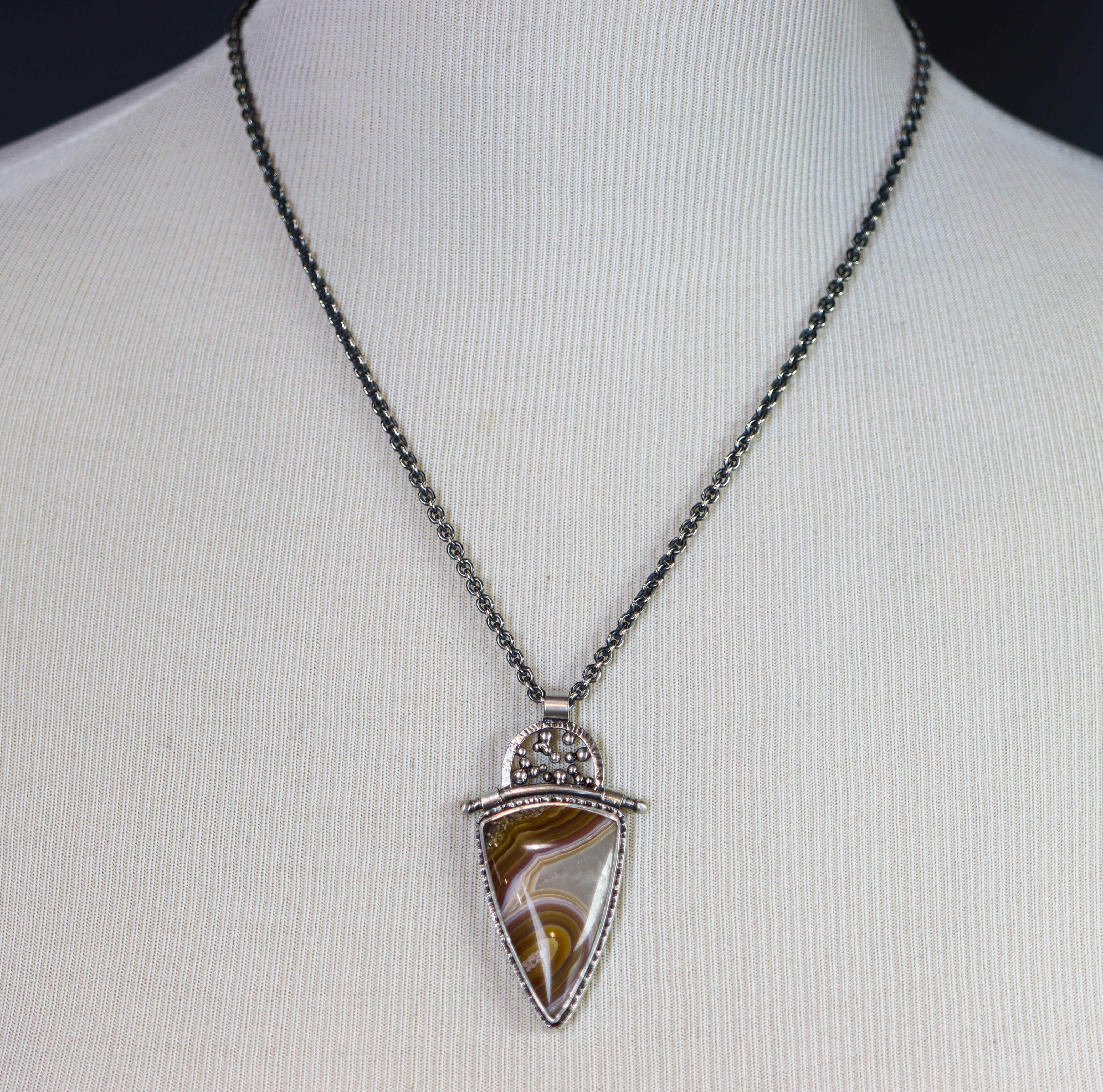 Laguna Agate Pendant Necklace Sterling Silver