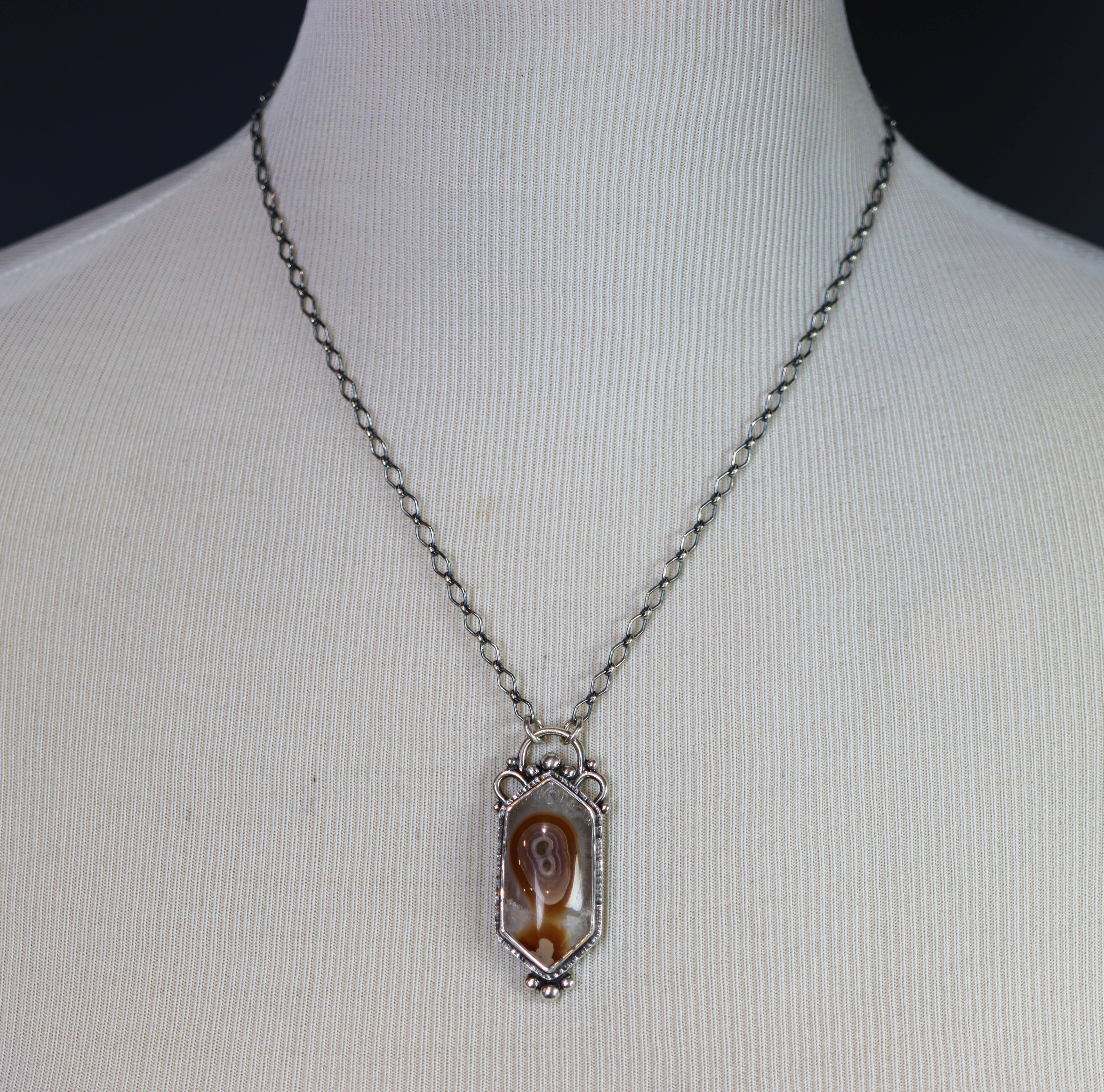 Laguna Agate Pendant Necklace Sterling Silver