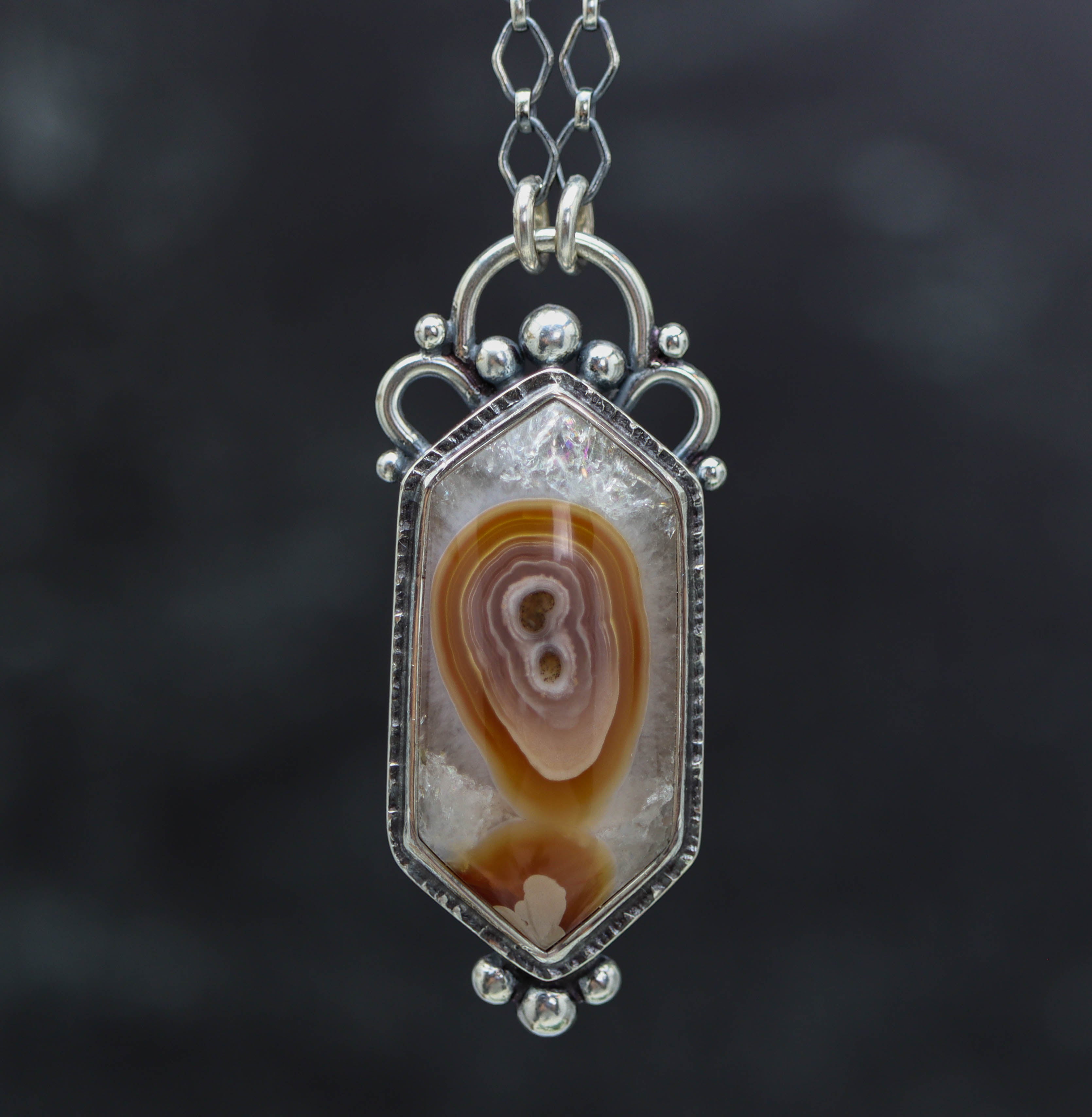 Laguna Agate Pendant Necklace Sterling Silver