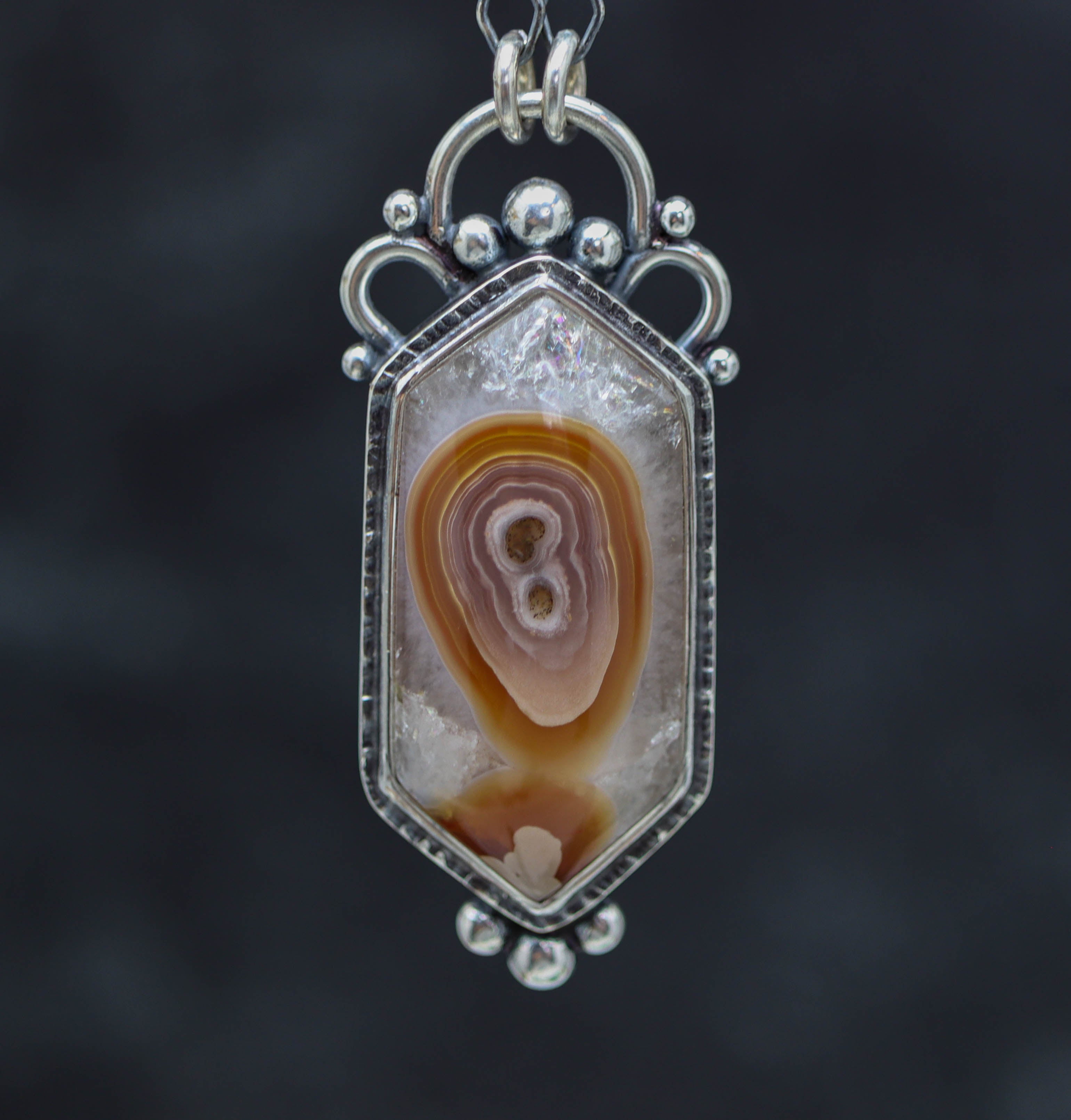 Laguna Agate Pendant Necklace Sterling Silver