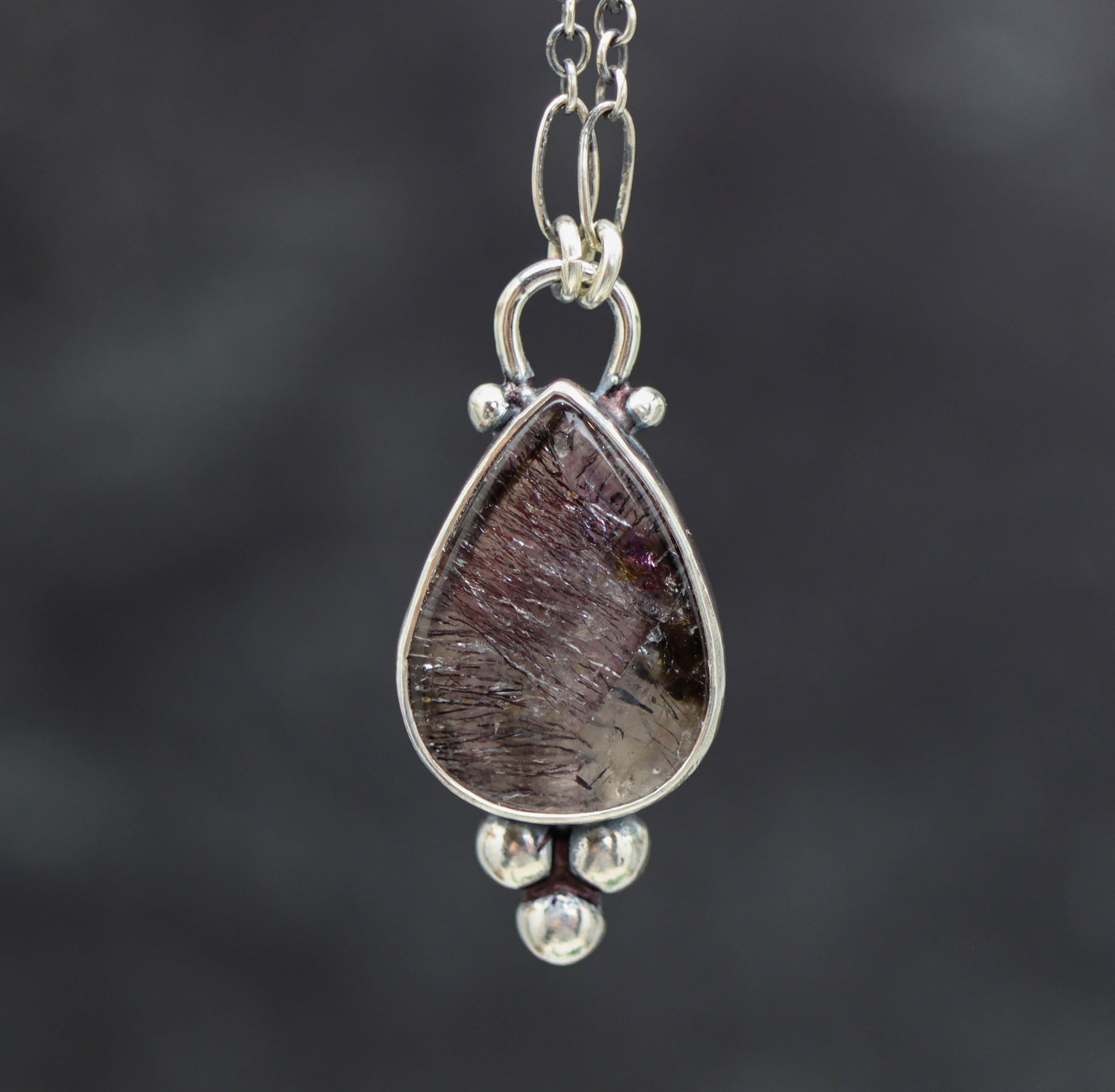 Super Seven or Melody Stone Pendant Sterling Silver Gemstone Necklace