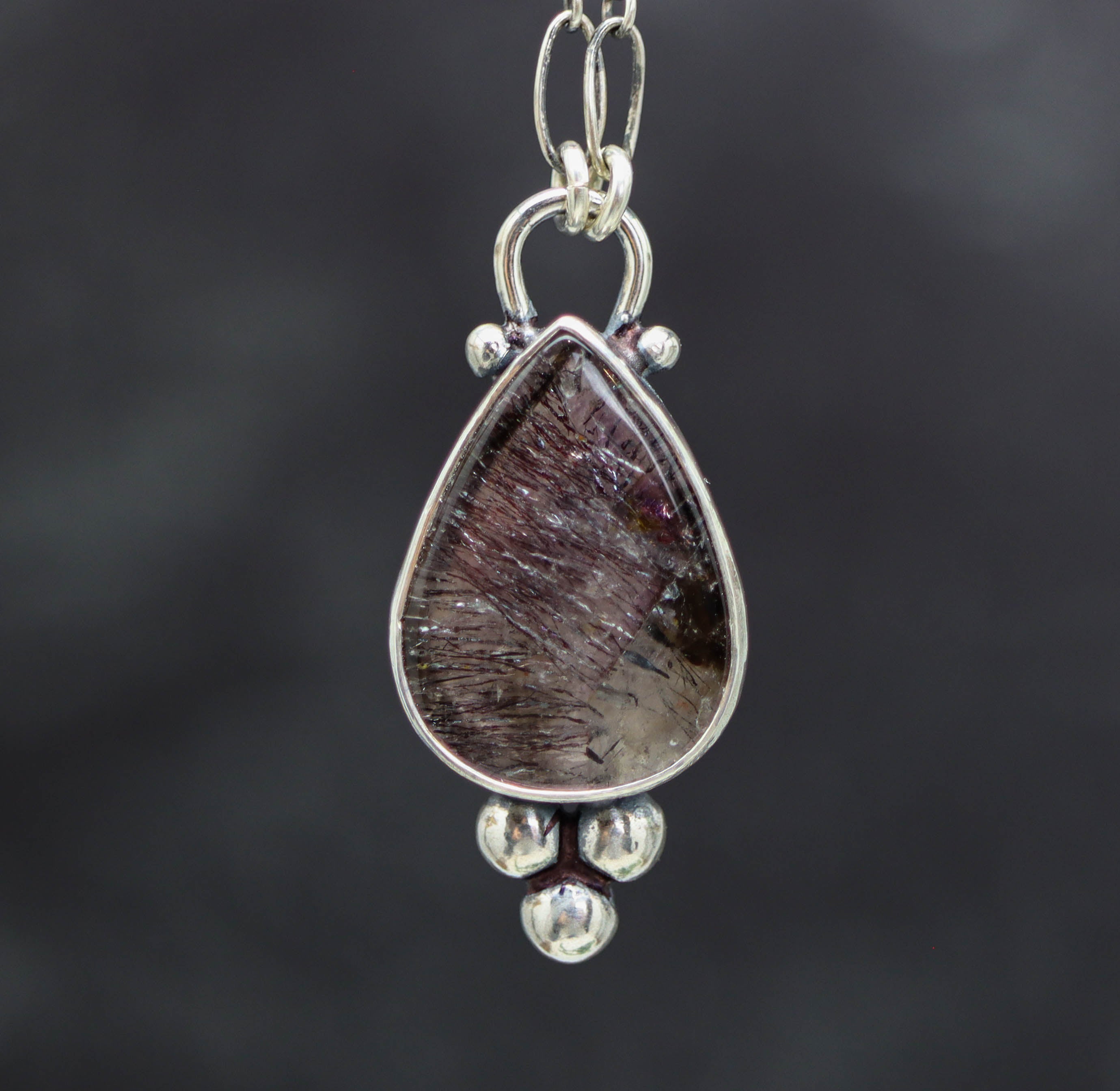 Super Seven or Melody Stone Pendant Sterling Silver Gemstone Necklace