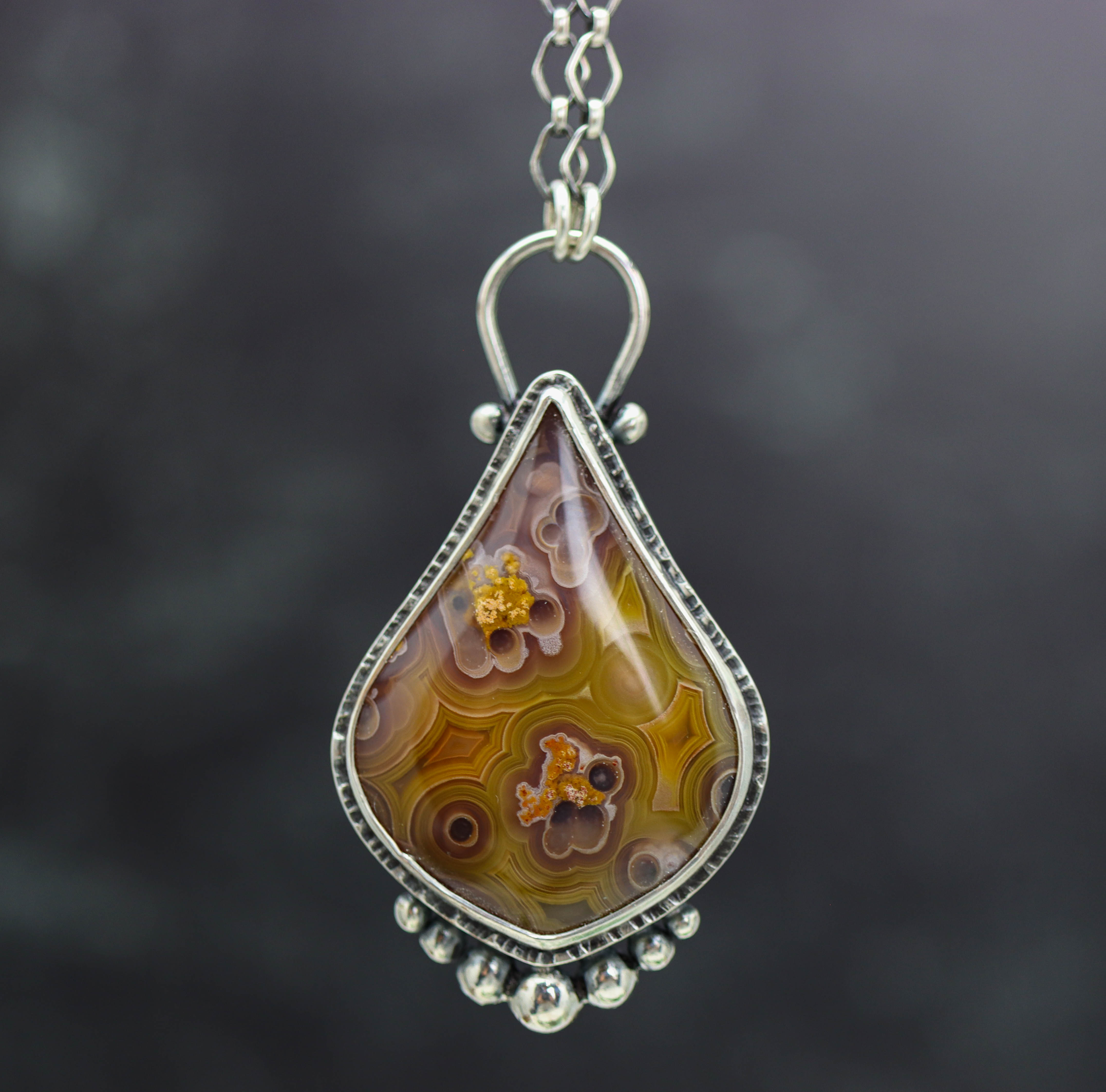 Laguna Agate Pendant Necklace Sterling Silver