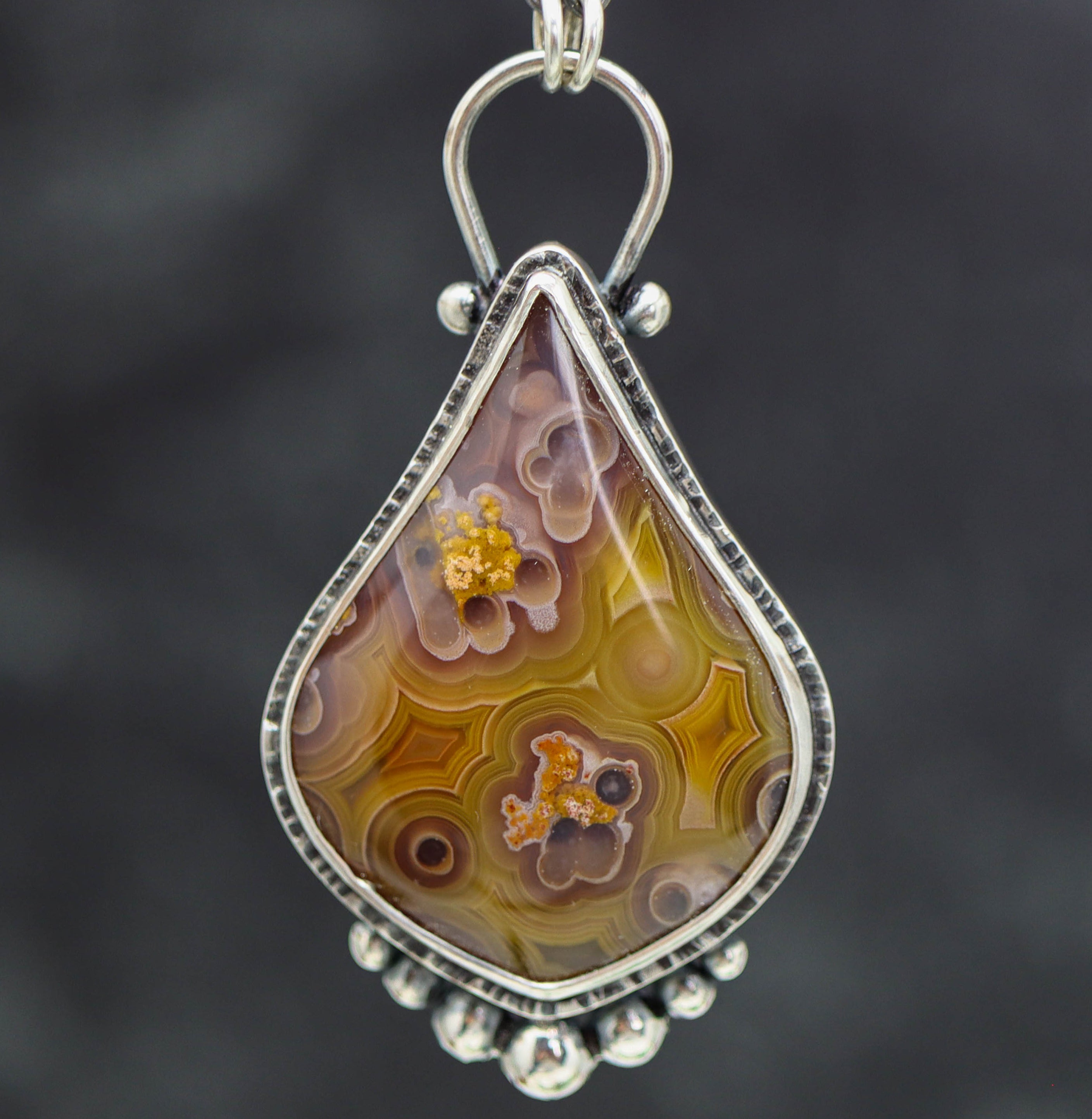 Laguna Agate Pendant Necklace Sterling Silver