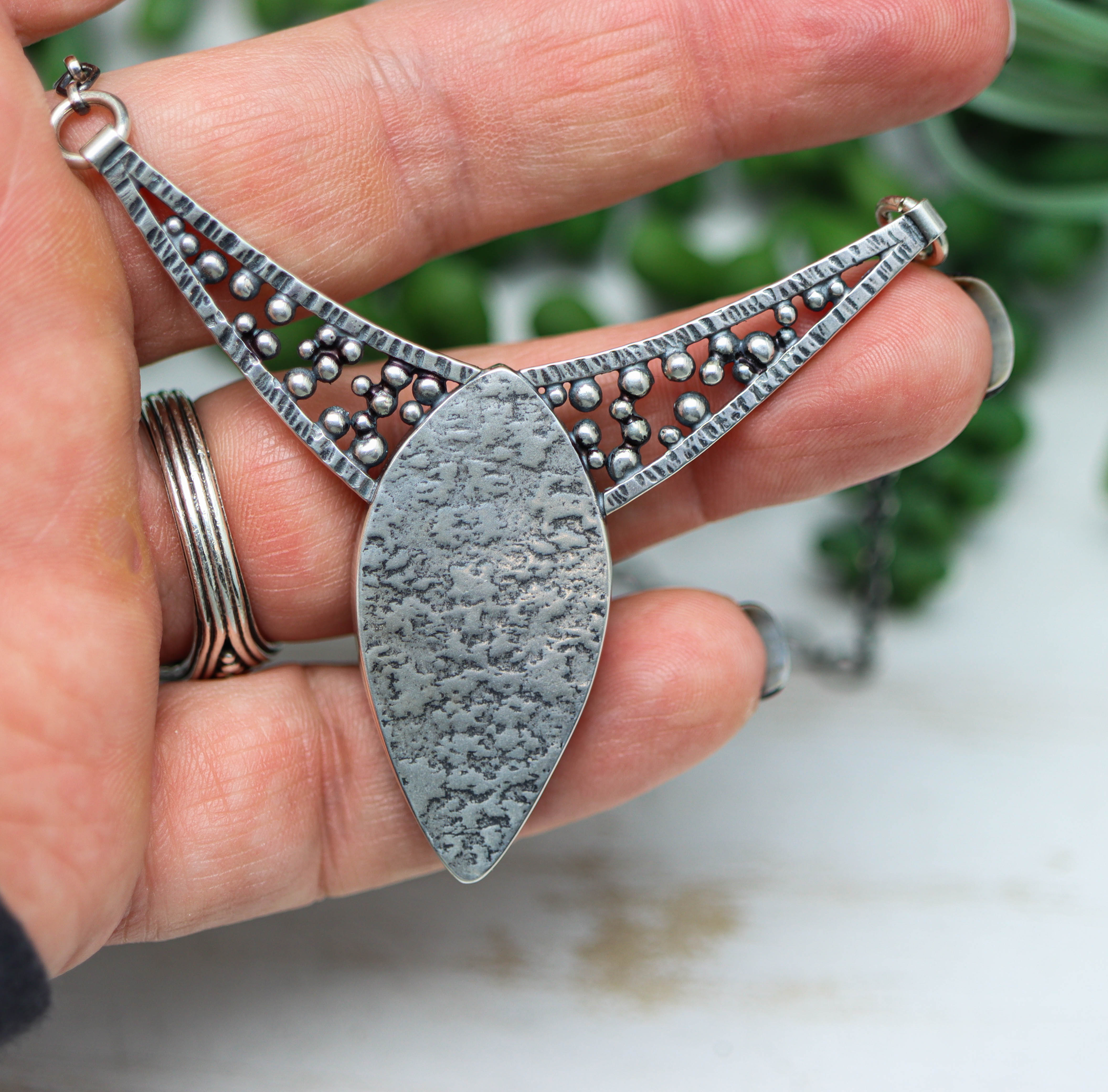 Vivid Blue Shattuckite Pendant Sterling Silver Gemstone Necklace