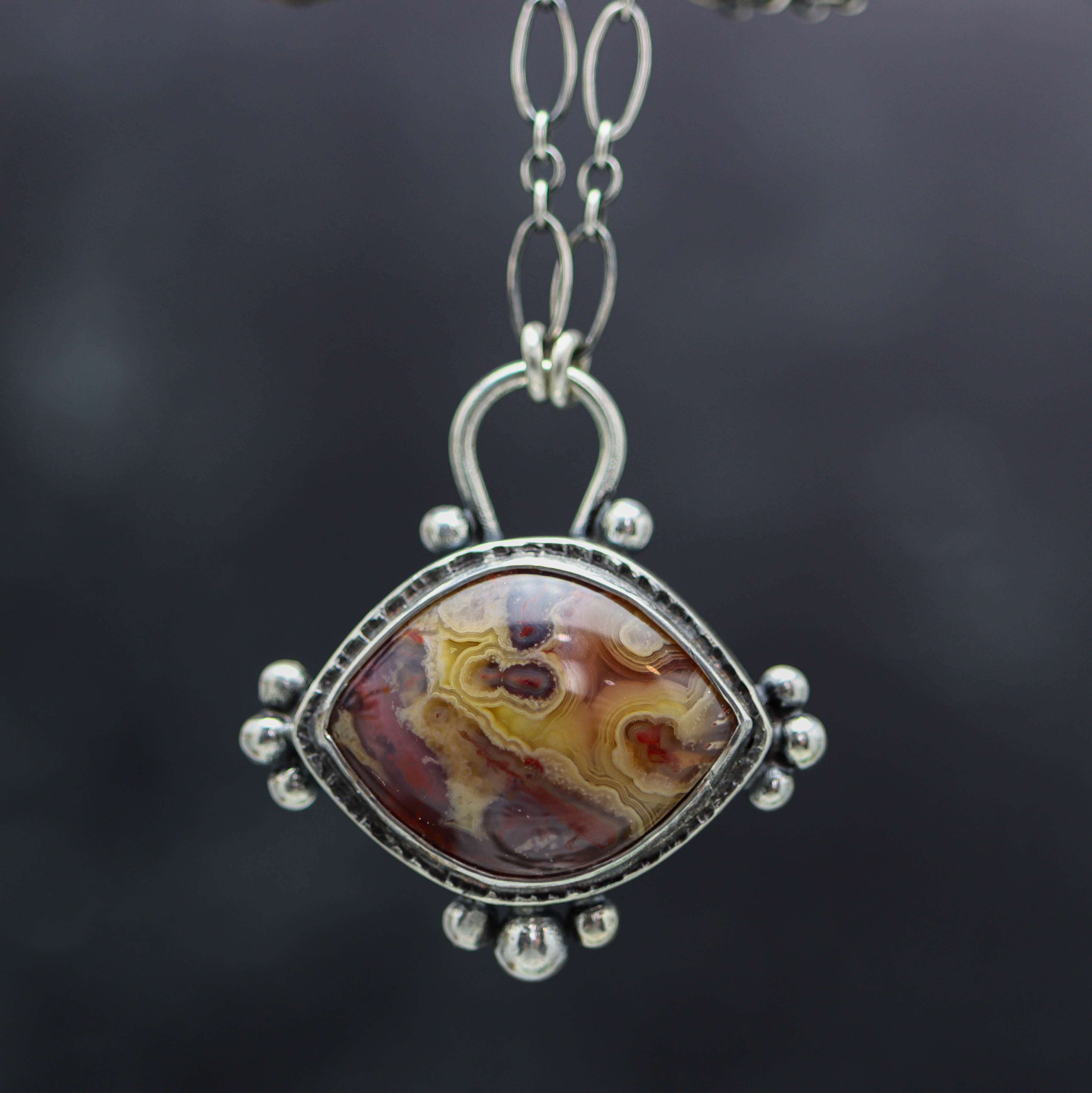 Laguna Agate Pendant Necklace Sterling Silver