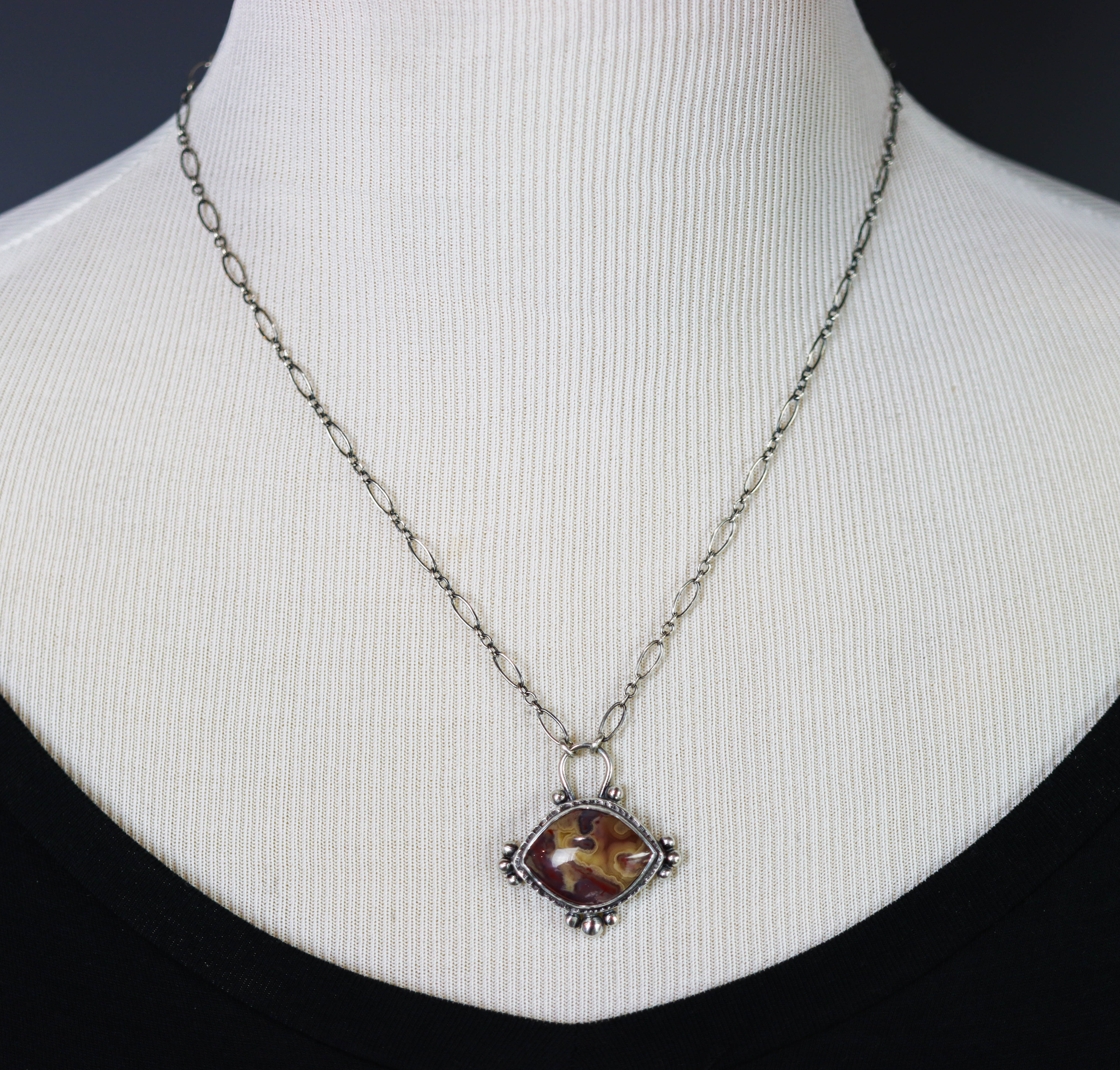 Laguna Agate Pendant Necklace Sterling Silver