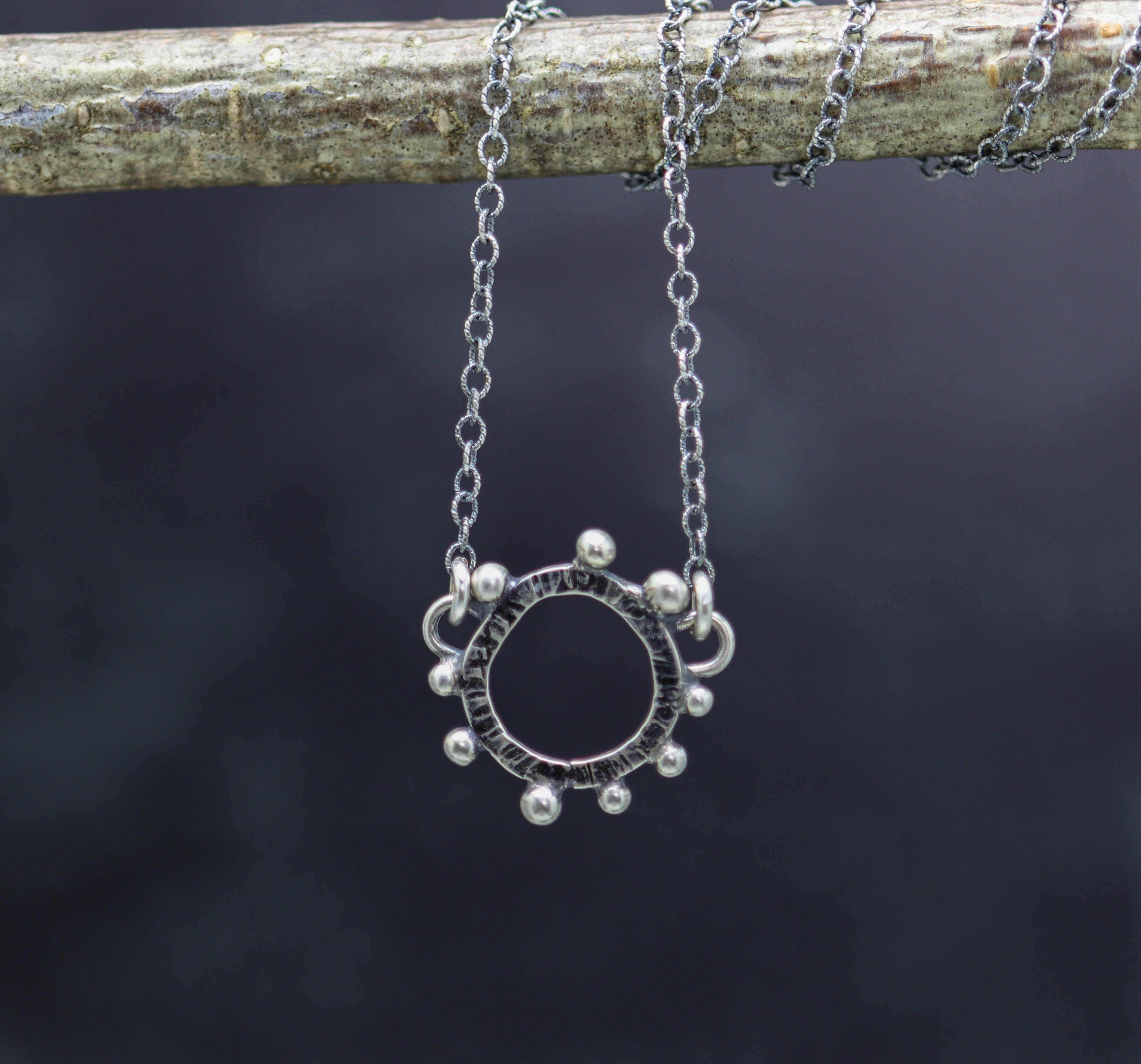 Wonky Circle Sterling Silver Necklace - Small
