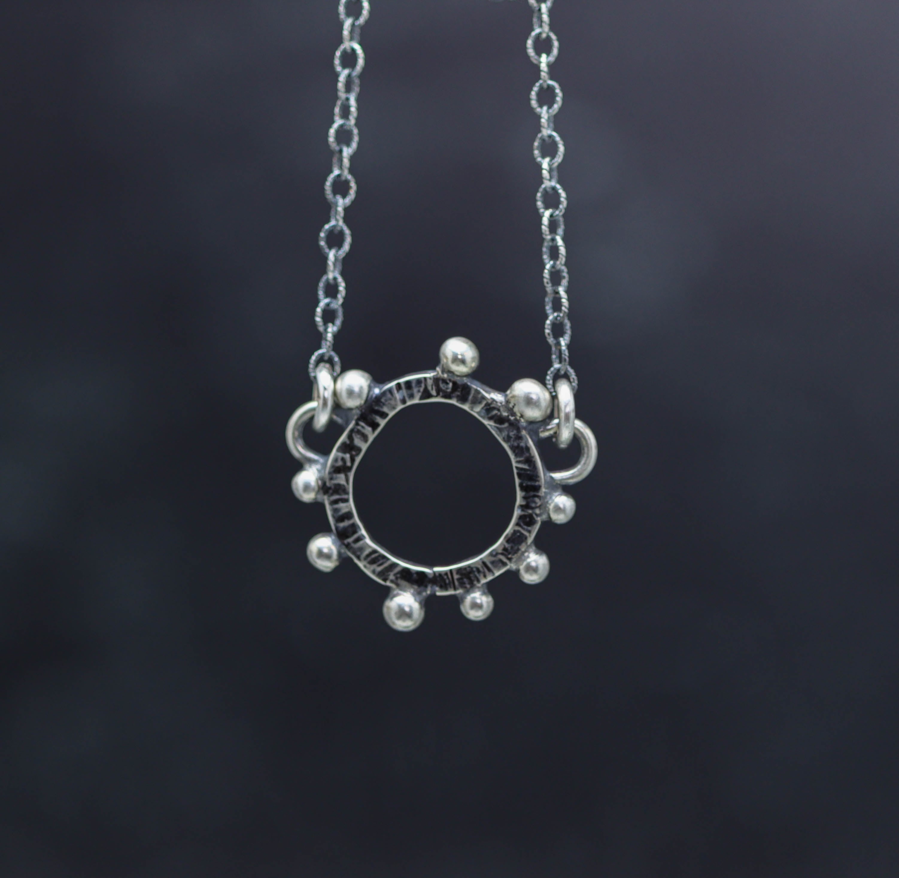 Wonky Circle Sterling Silver Necklace - Small