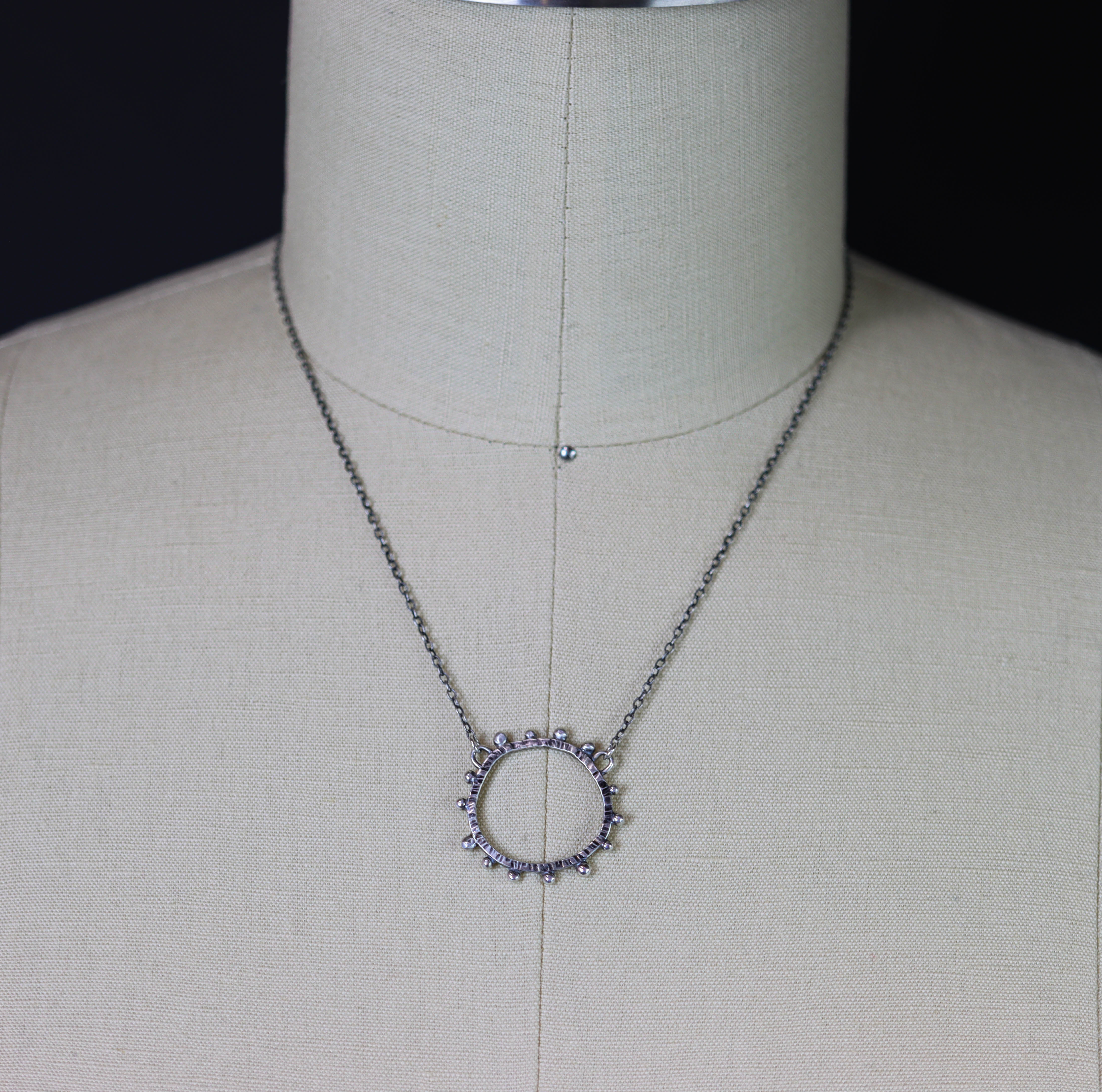 Wonky Circle Sterling Silver Necklace - Extra Large