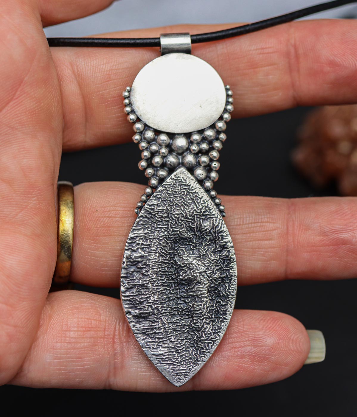 The Goddess Pendant #3 Amethyst Necklace Sterling Silver and 22k Gold