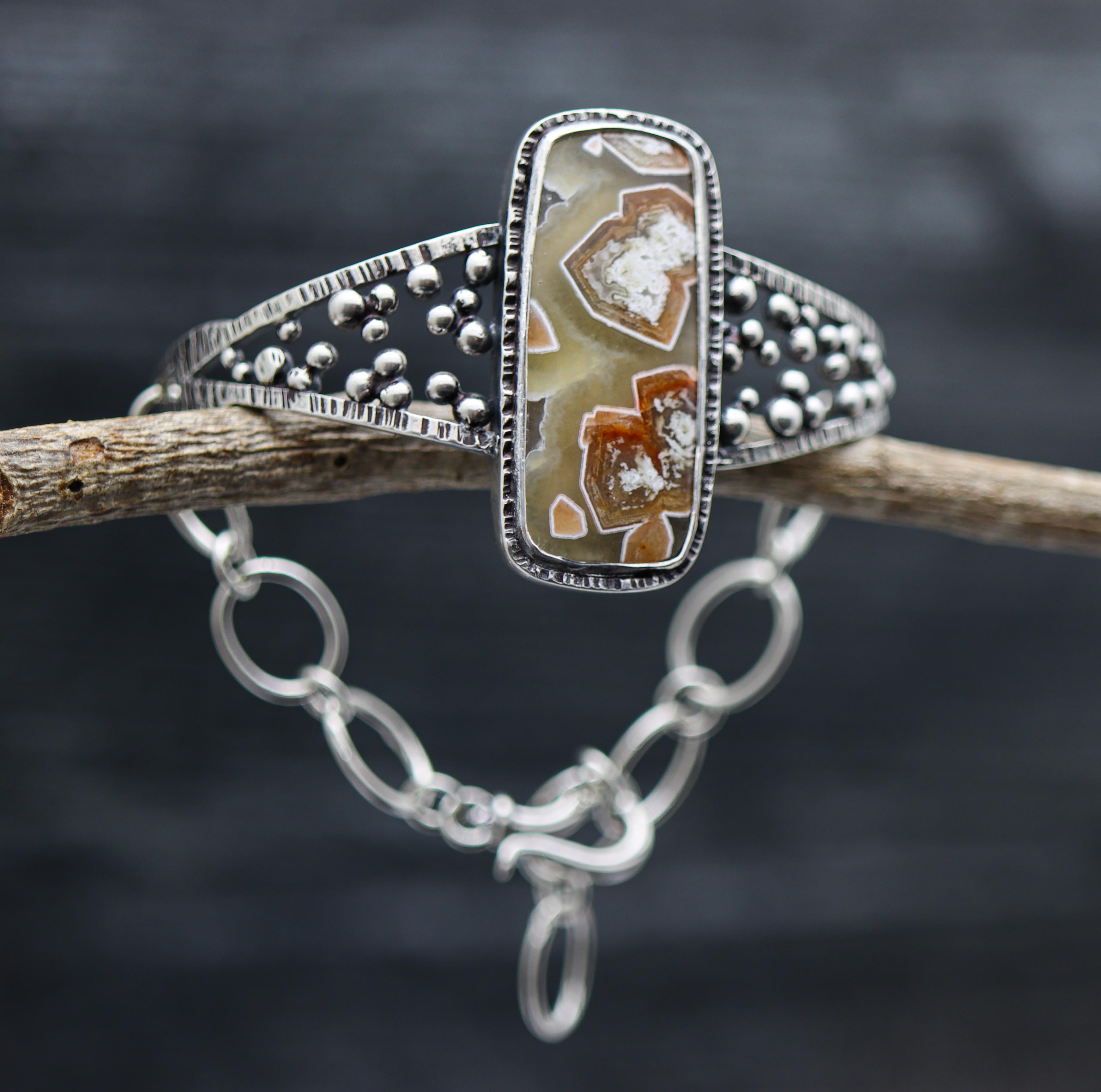 Laguna Agate Hybrid Cuff Bracelet Sterling Silver One of a Kind