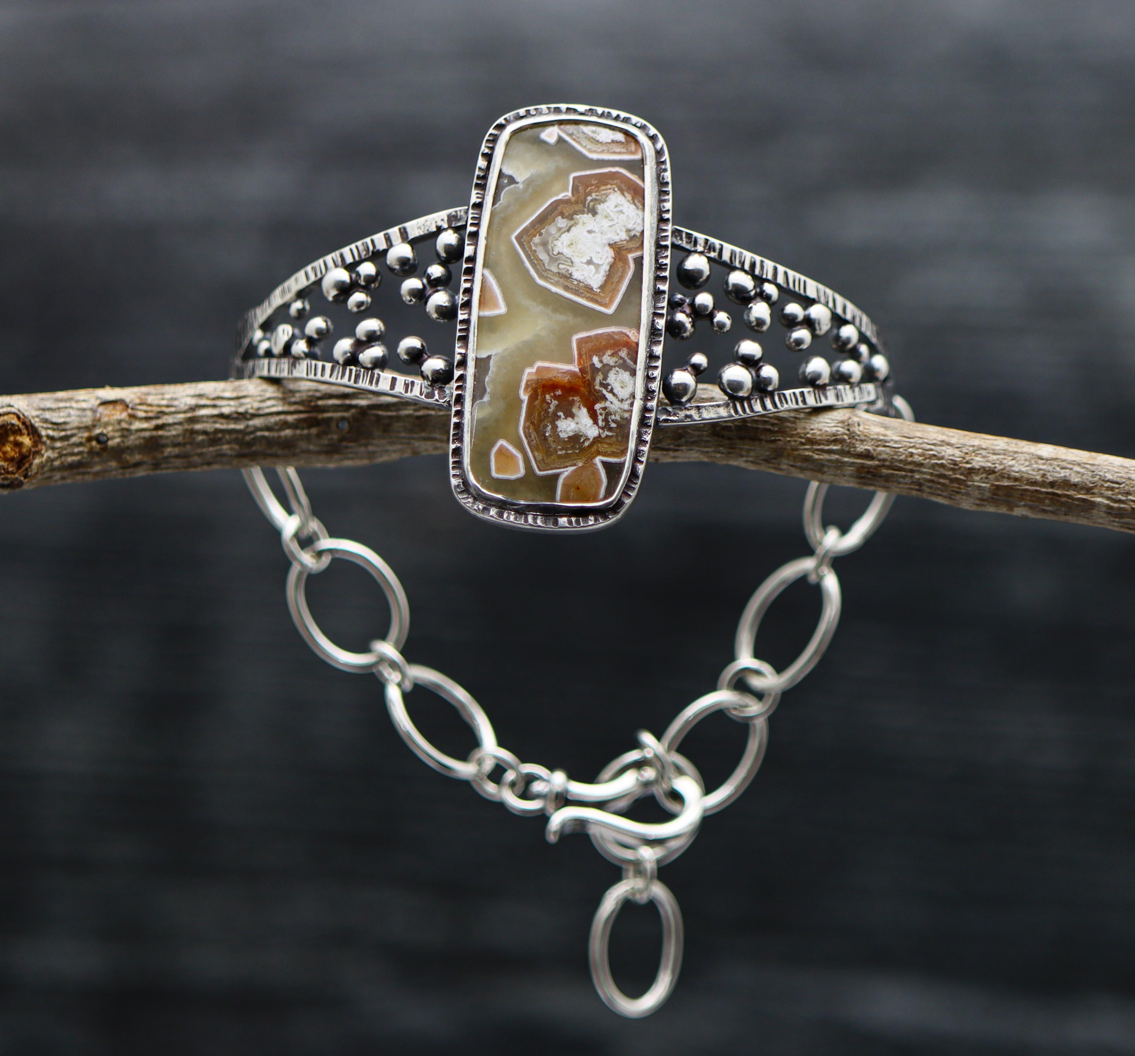 Laguna Agate Hybrid Cuff Bracelet Sterling Silver One of a Kind