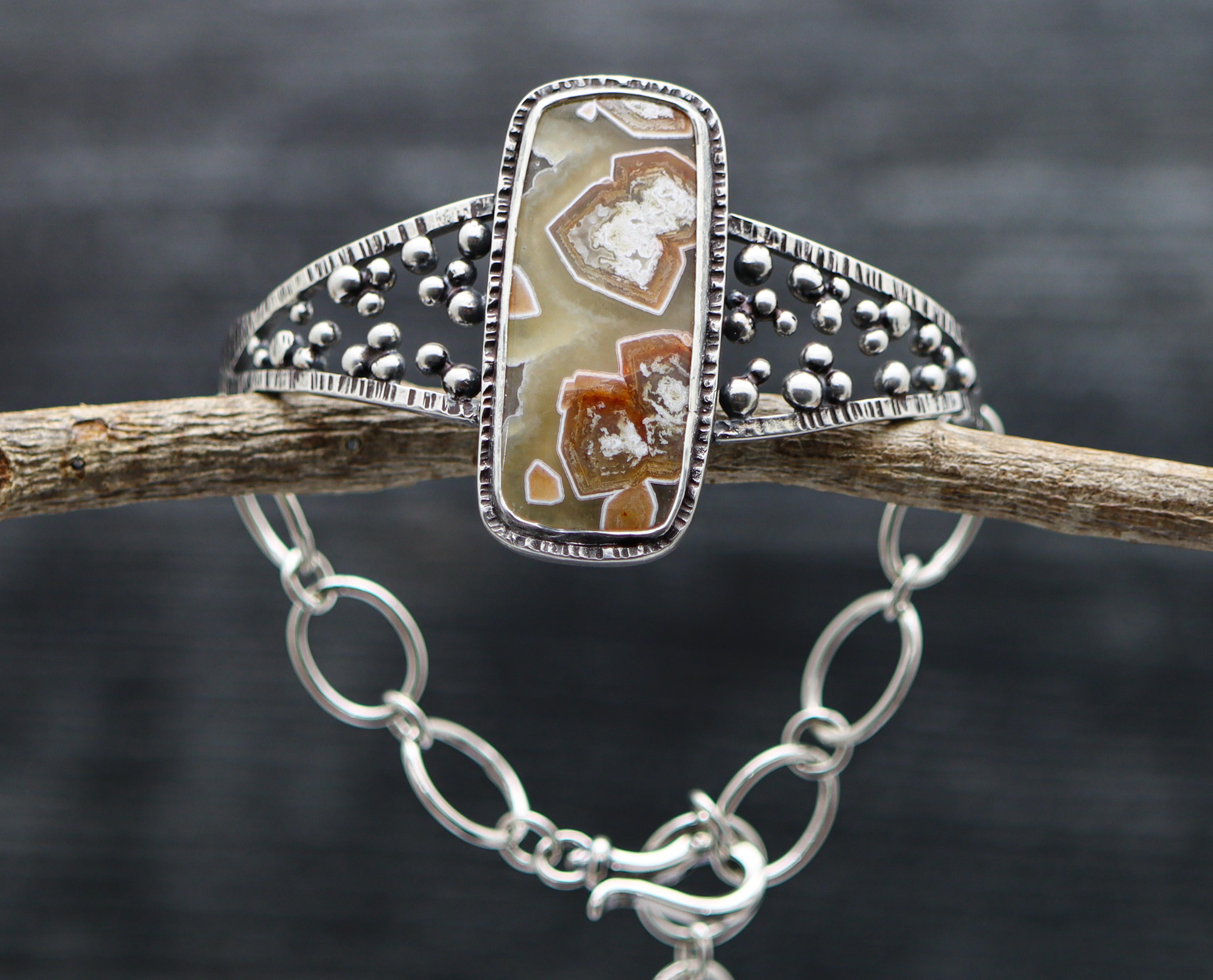 Laguna Agate Hybrid Cuff Bracelet Sterling Silver One of a Kind