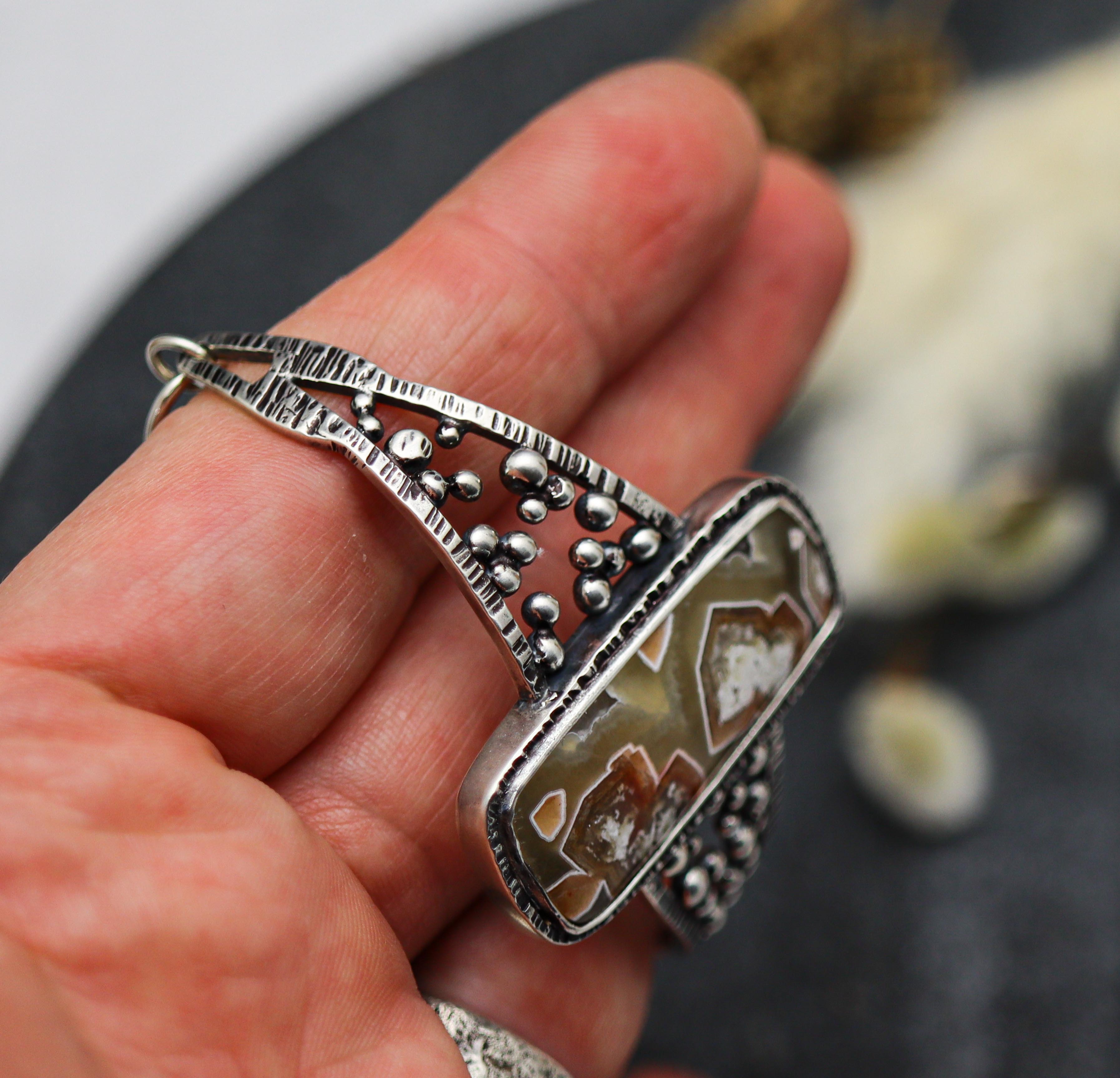 Laguna Agate Hybrid Cuff Bracelet Sterling Silver One of a Kind