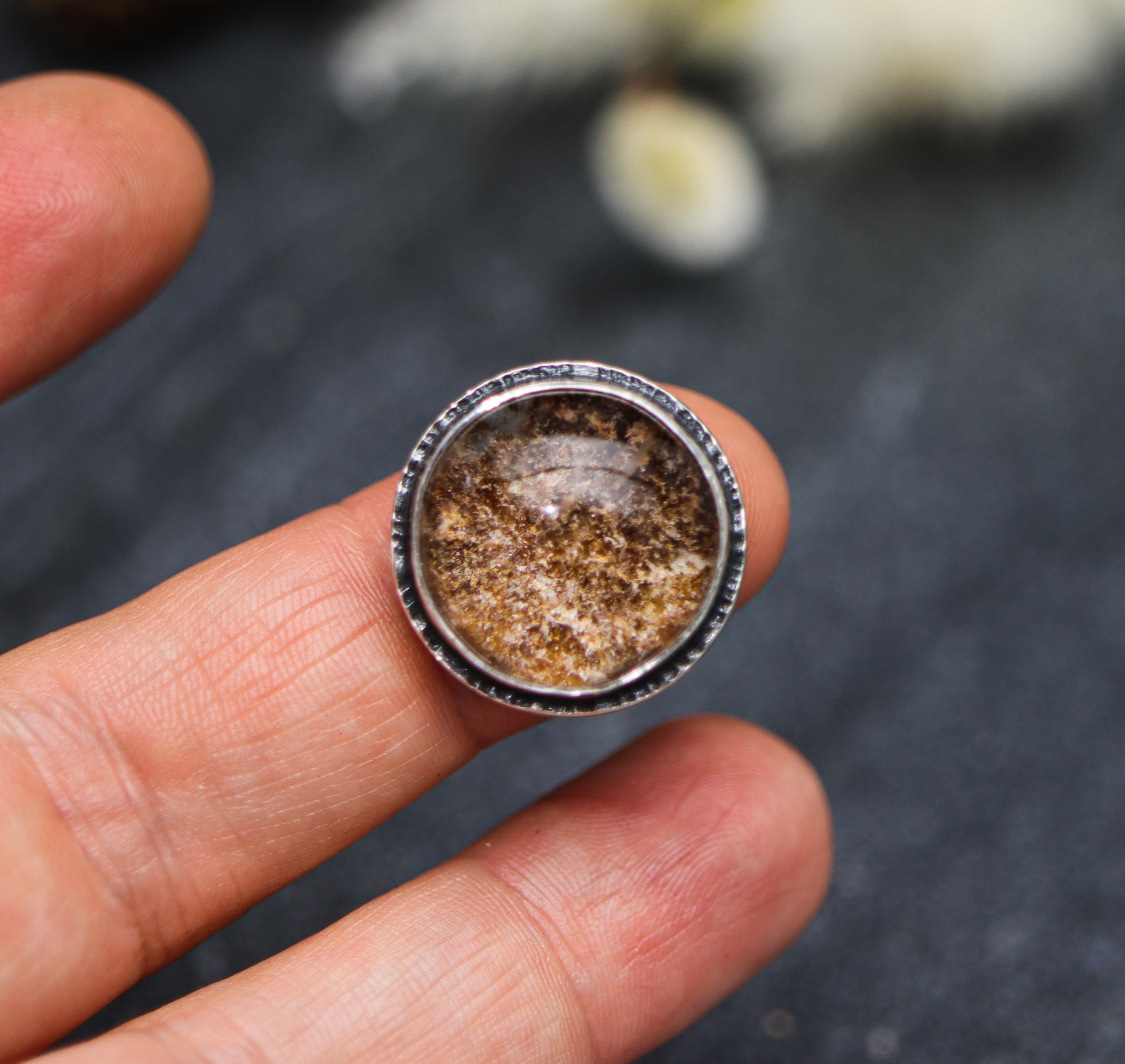 Chlorite in Quartz Sterling Silver Ring