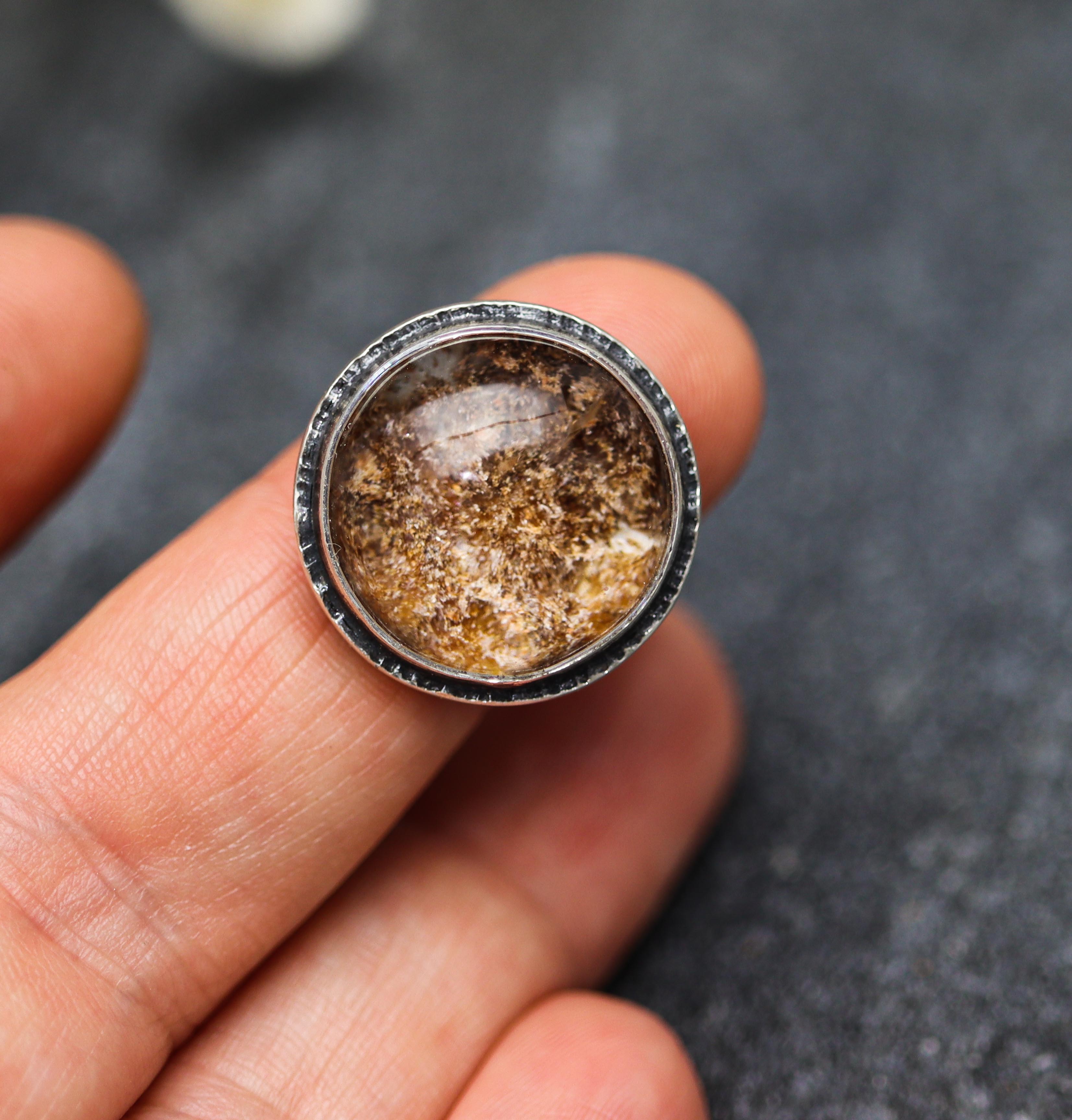 Chlorite in Quartz Sterling Silver Ring