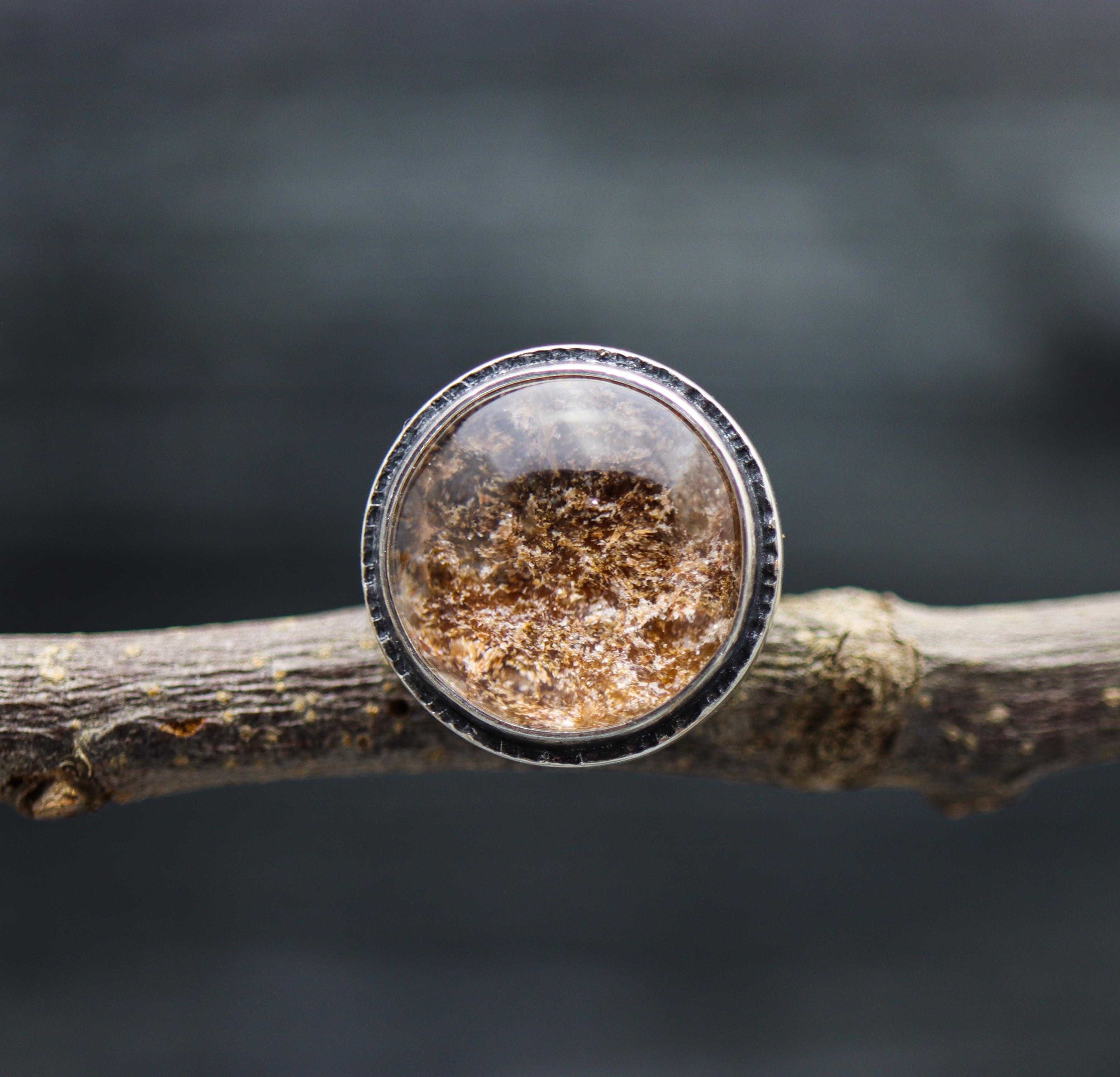 Chlorite in Quartz Sterling Silver Ring