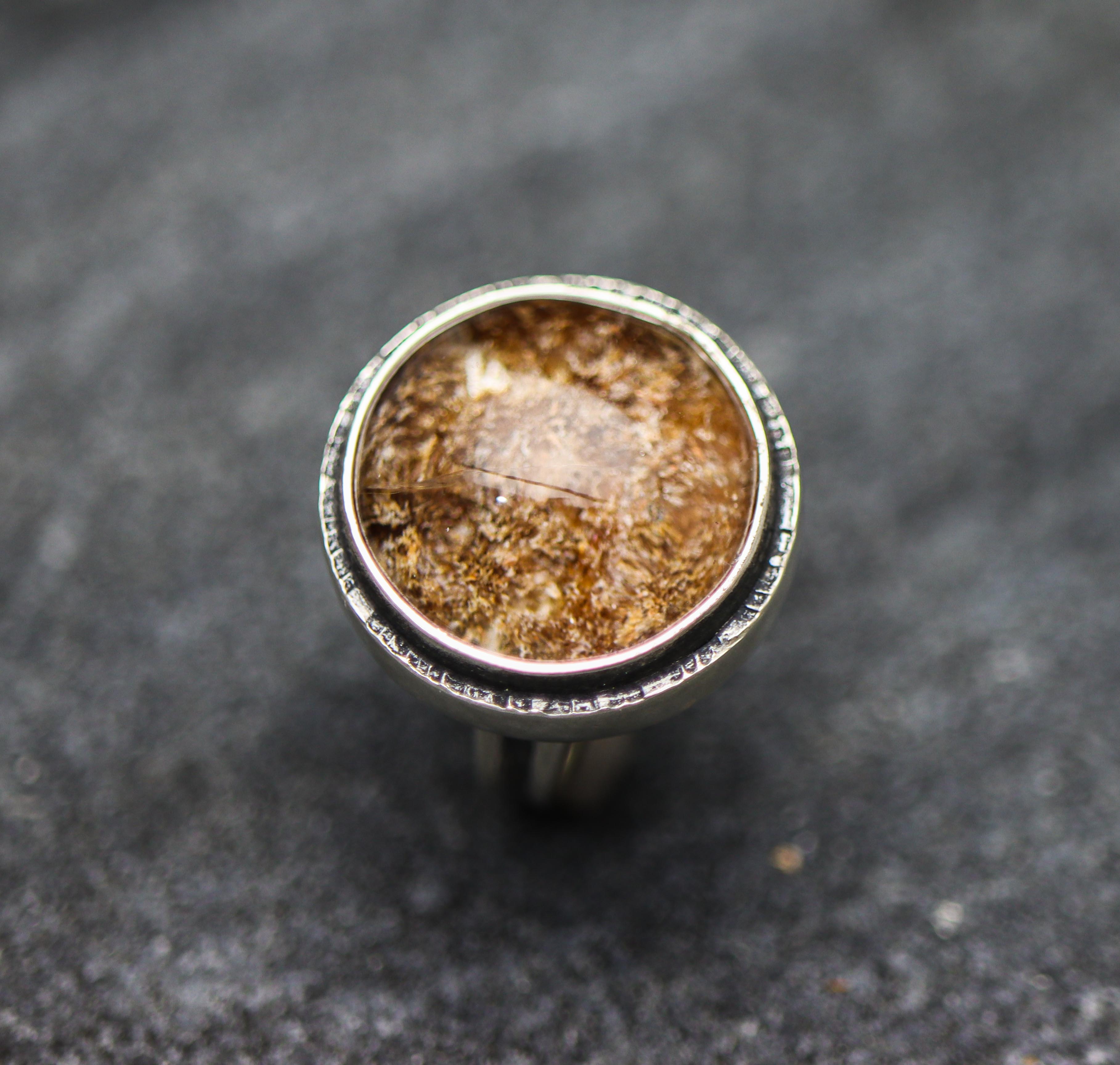 Chlorite in Quartz Sterling Silver Ring