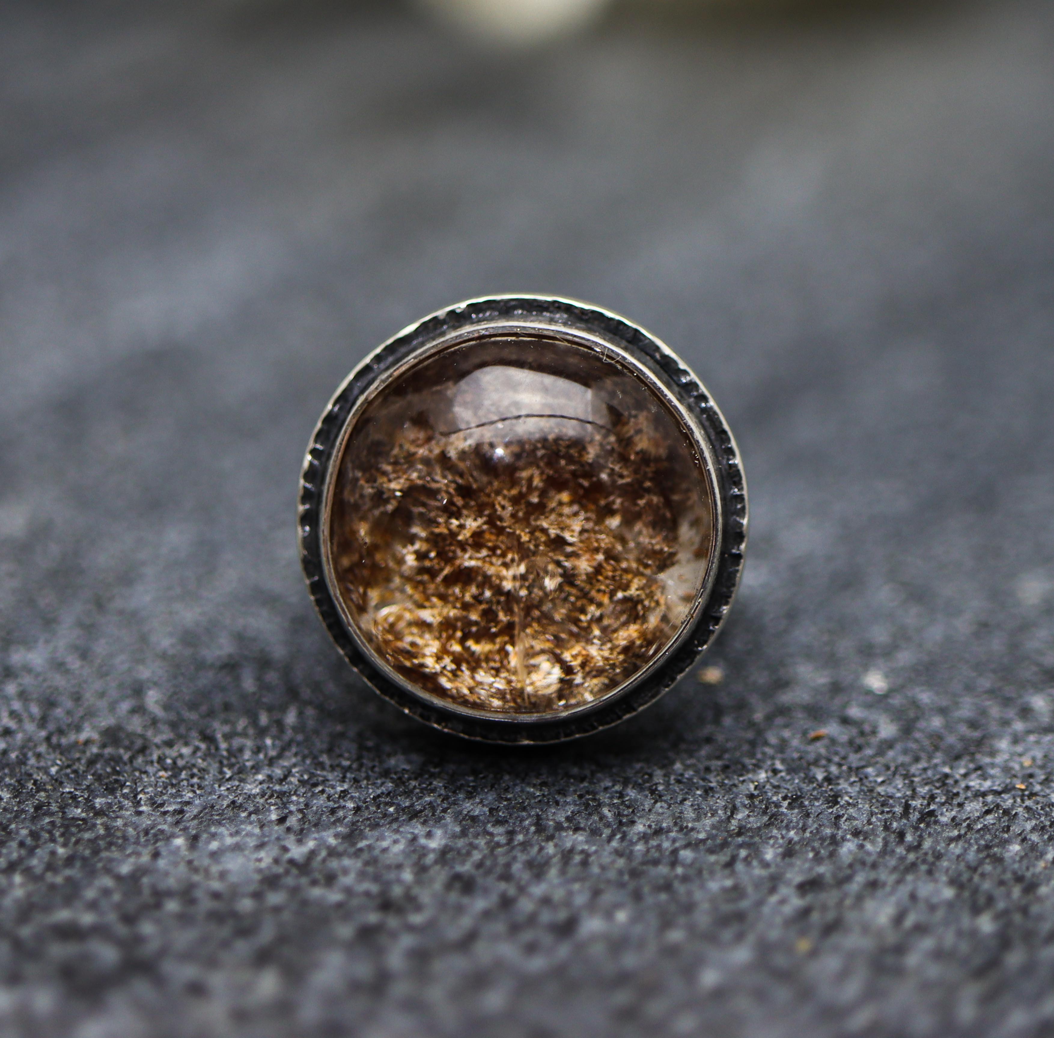 Chlorite in Quartz Sterling Silver Ring