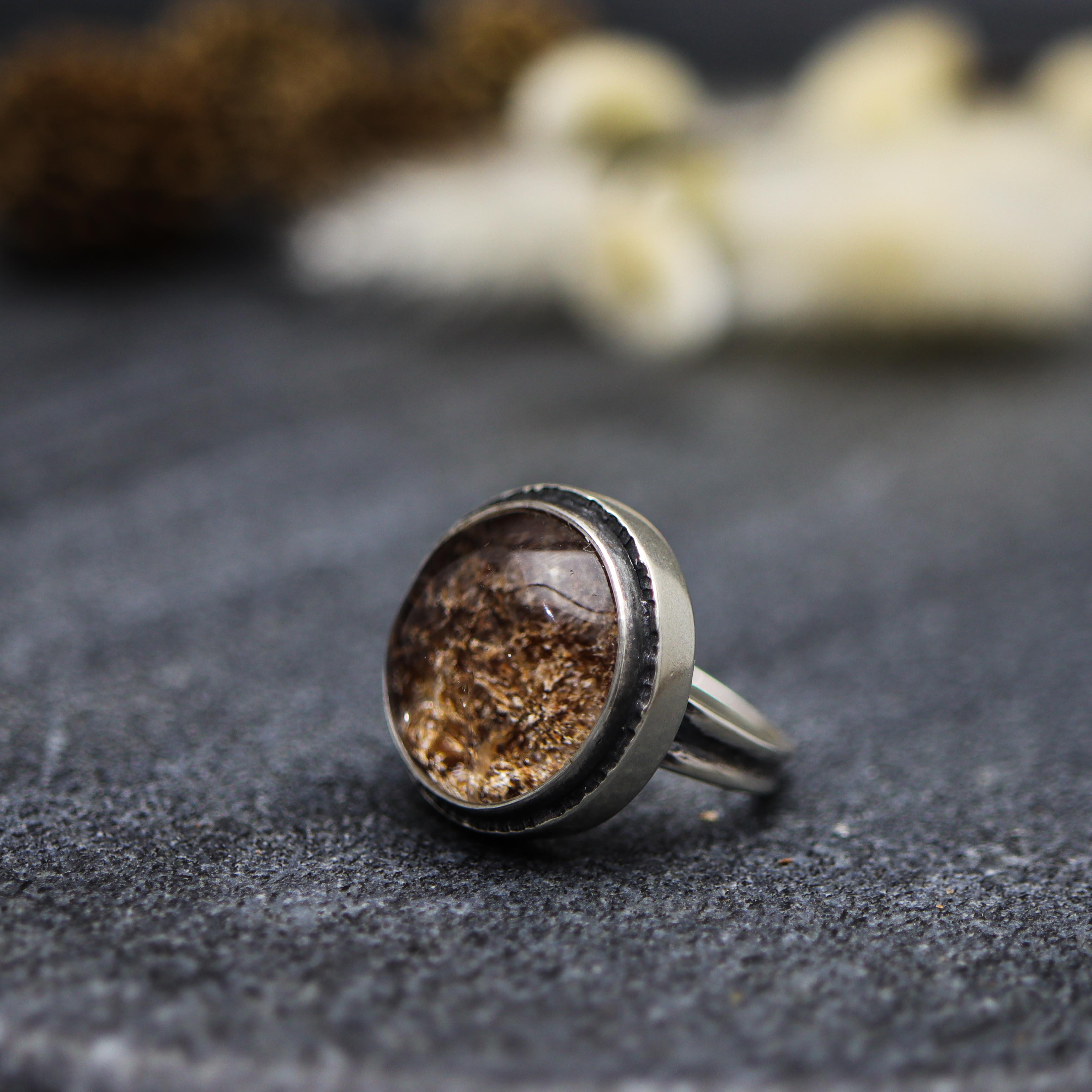 Chlorite in Quartz Sterling Silver Ring