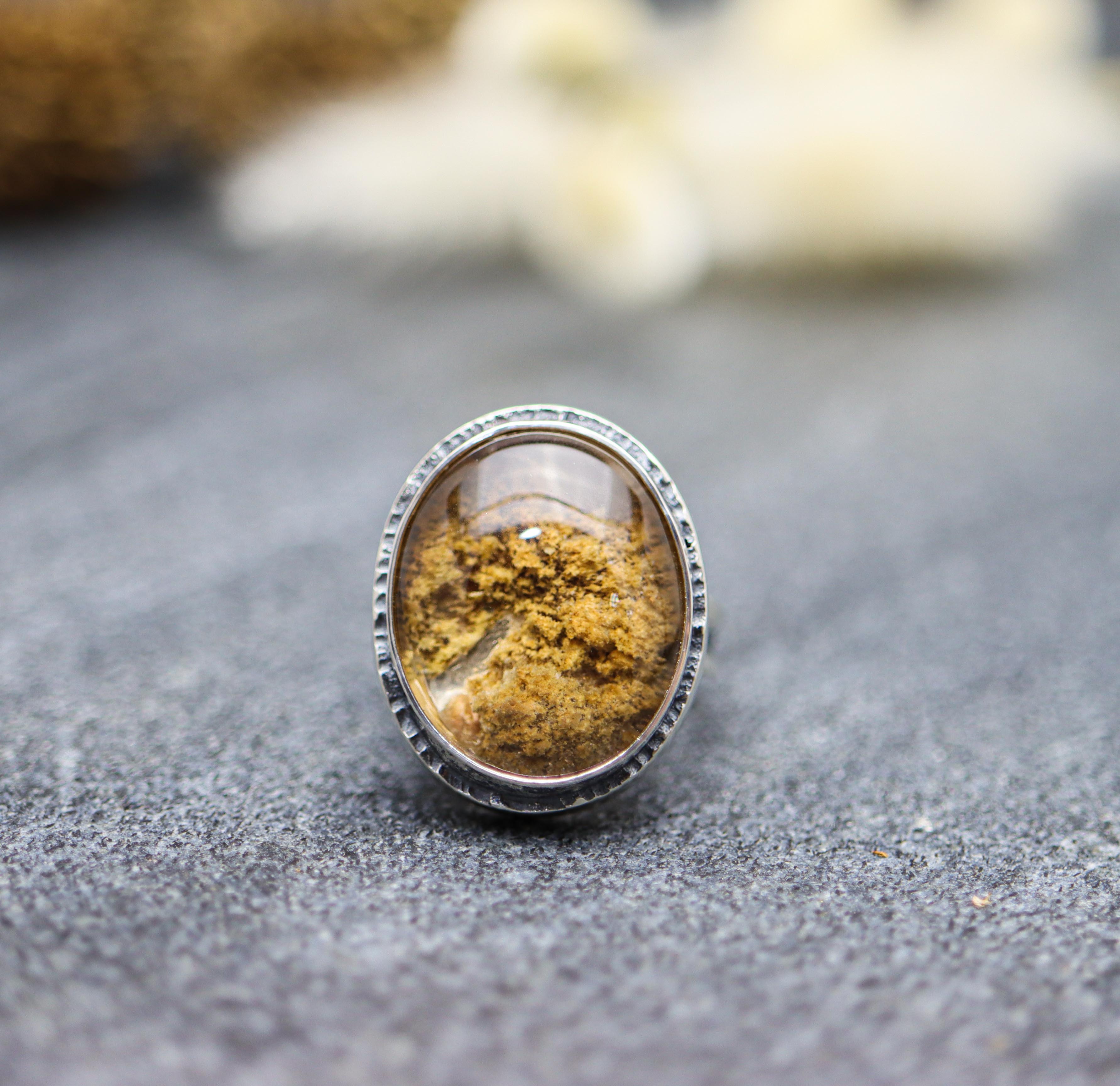 Chlorite in Quartz Sterling Silver Ring