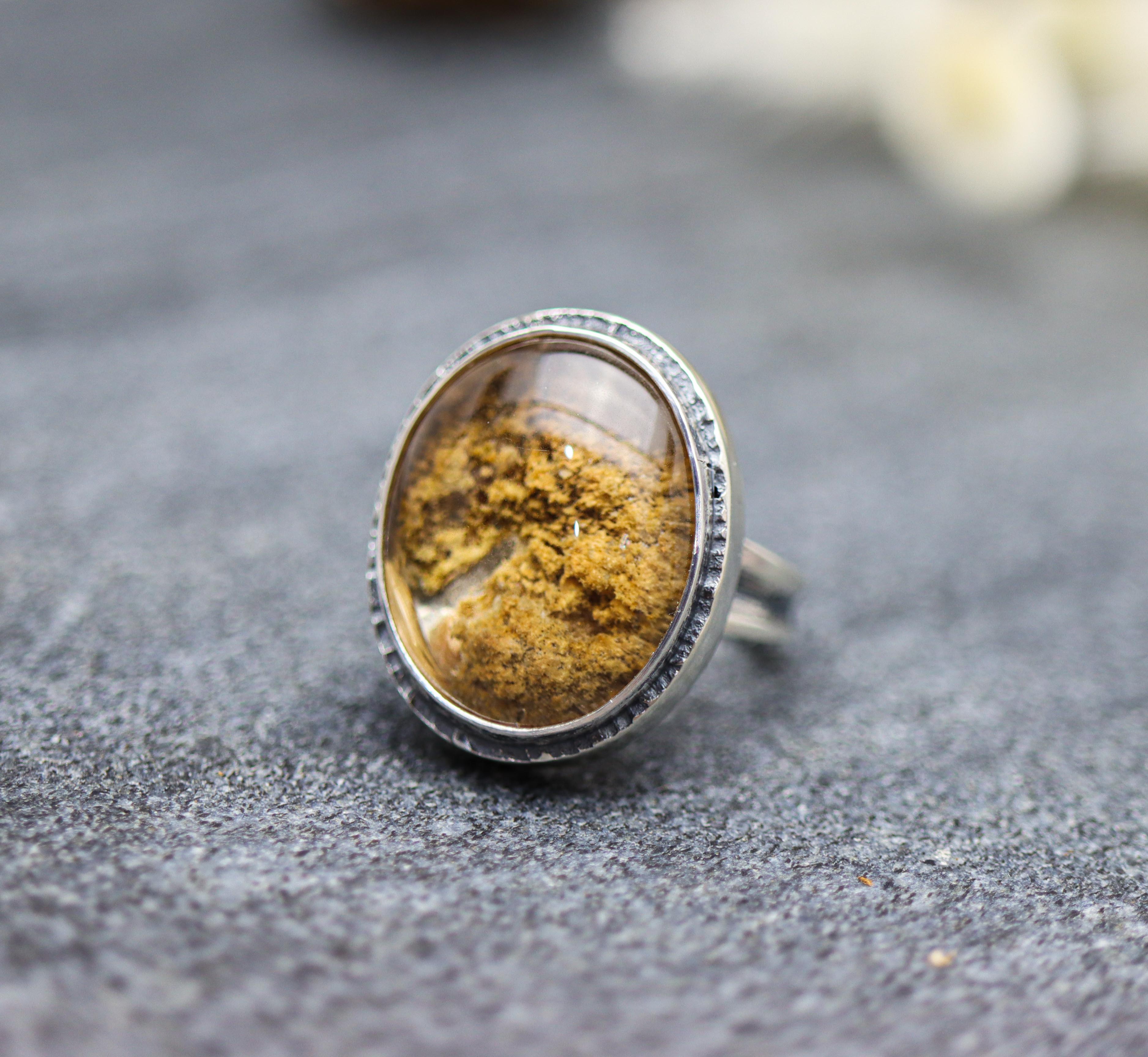 Chlorite in Quartz Sterling Silver Ring