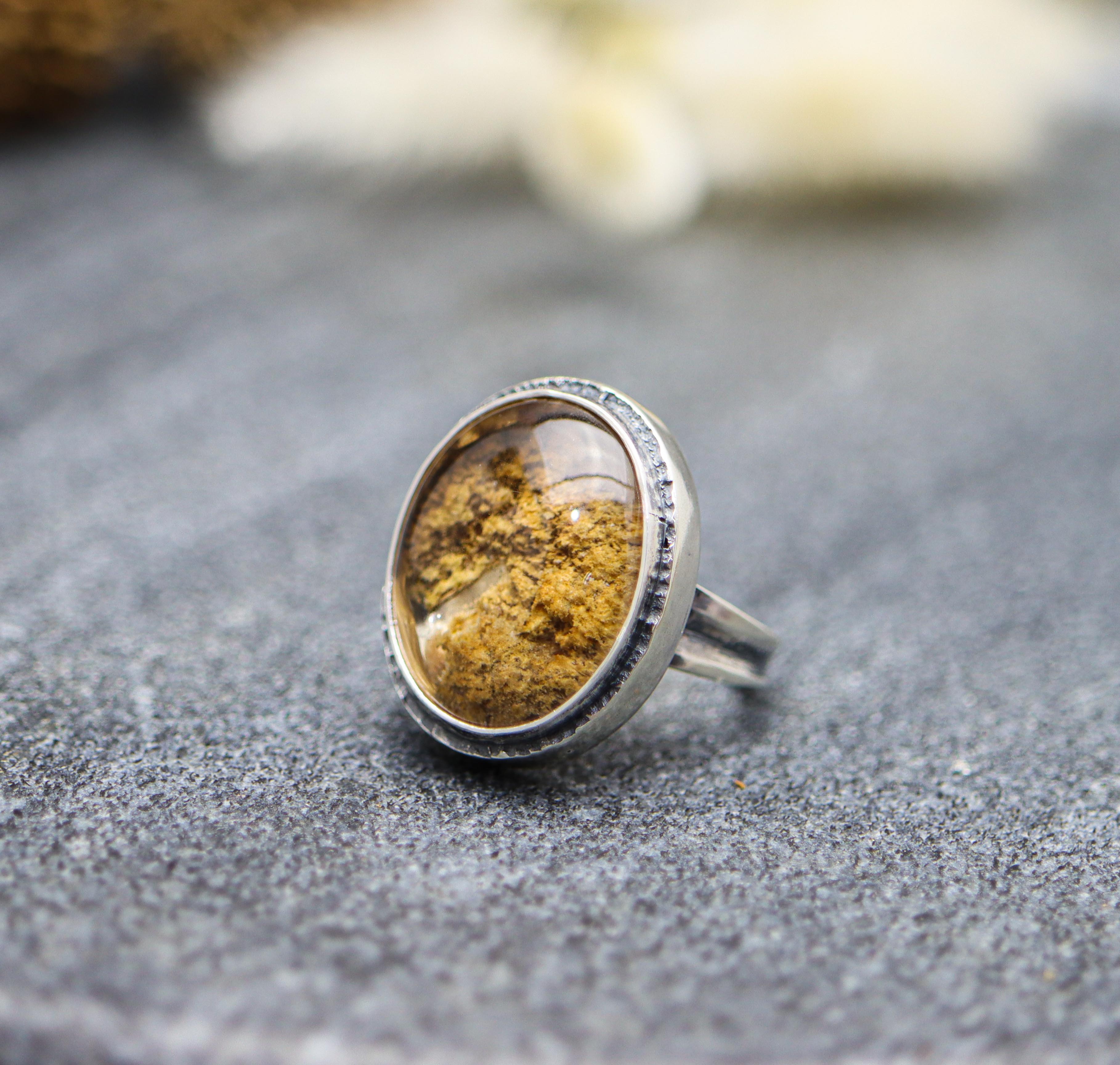 Chlorite in Quartz Sterling Silver Ring