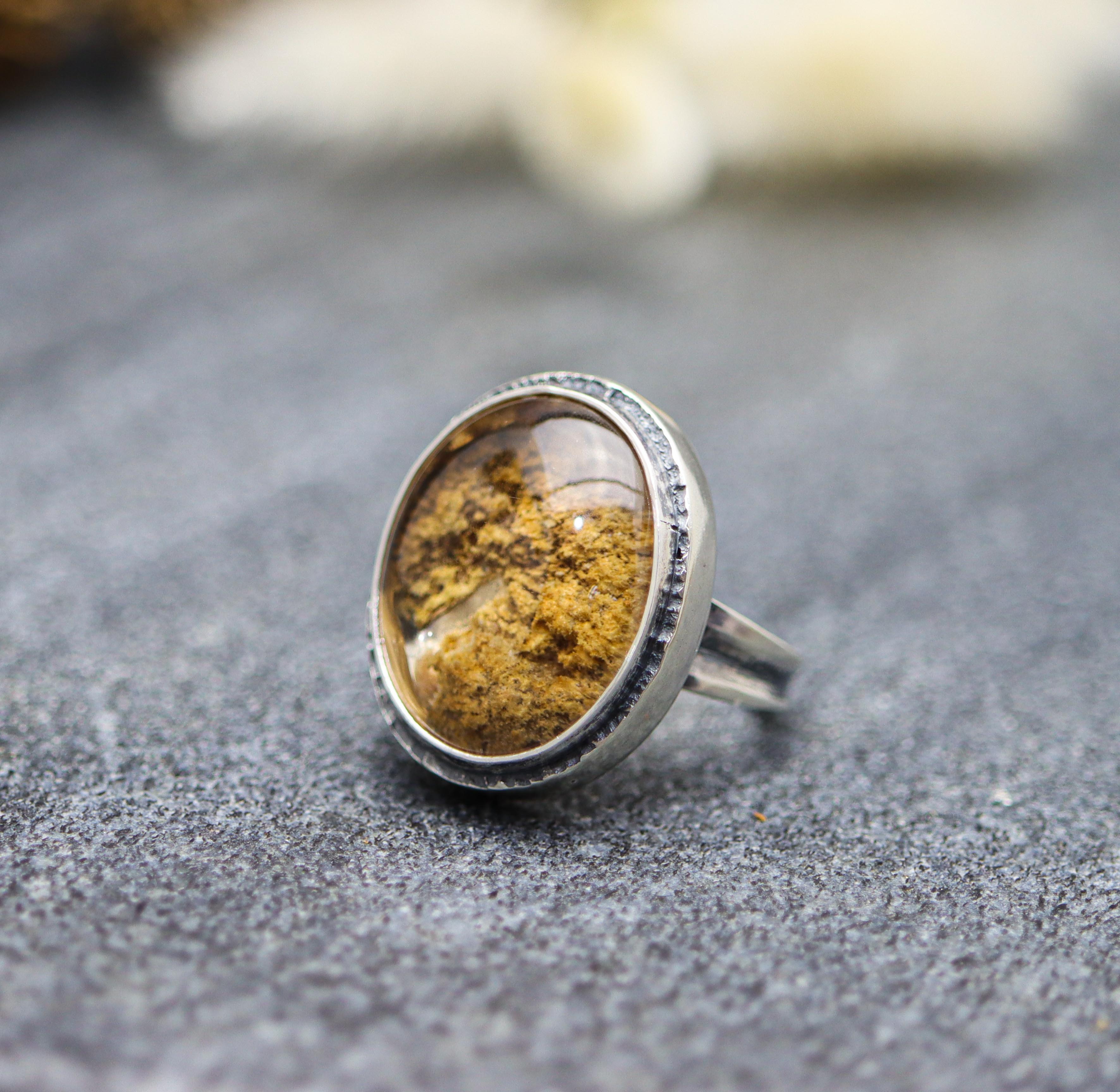 Chlorite in Quartz Sterling Silver Ring