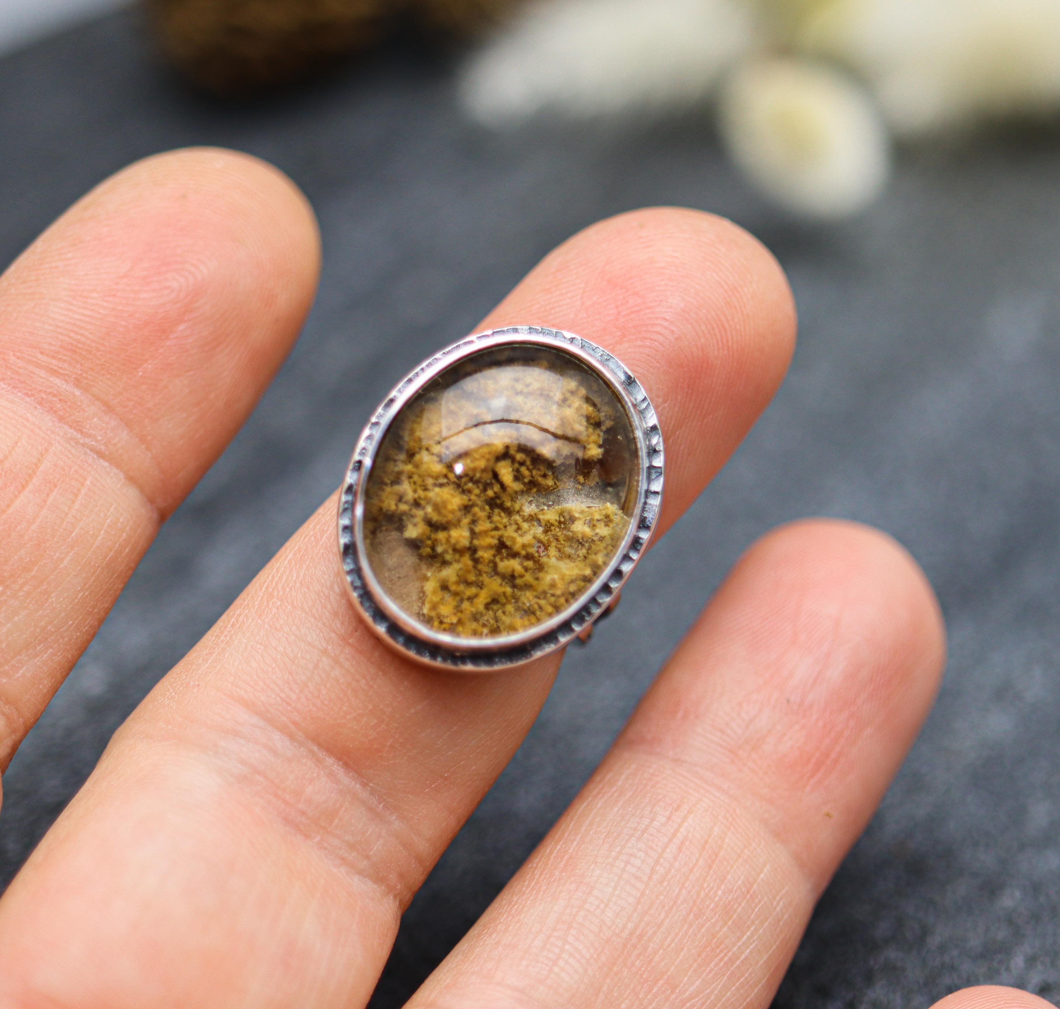 Chlorite in Quartz Sterling Silver Ring