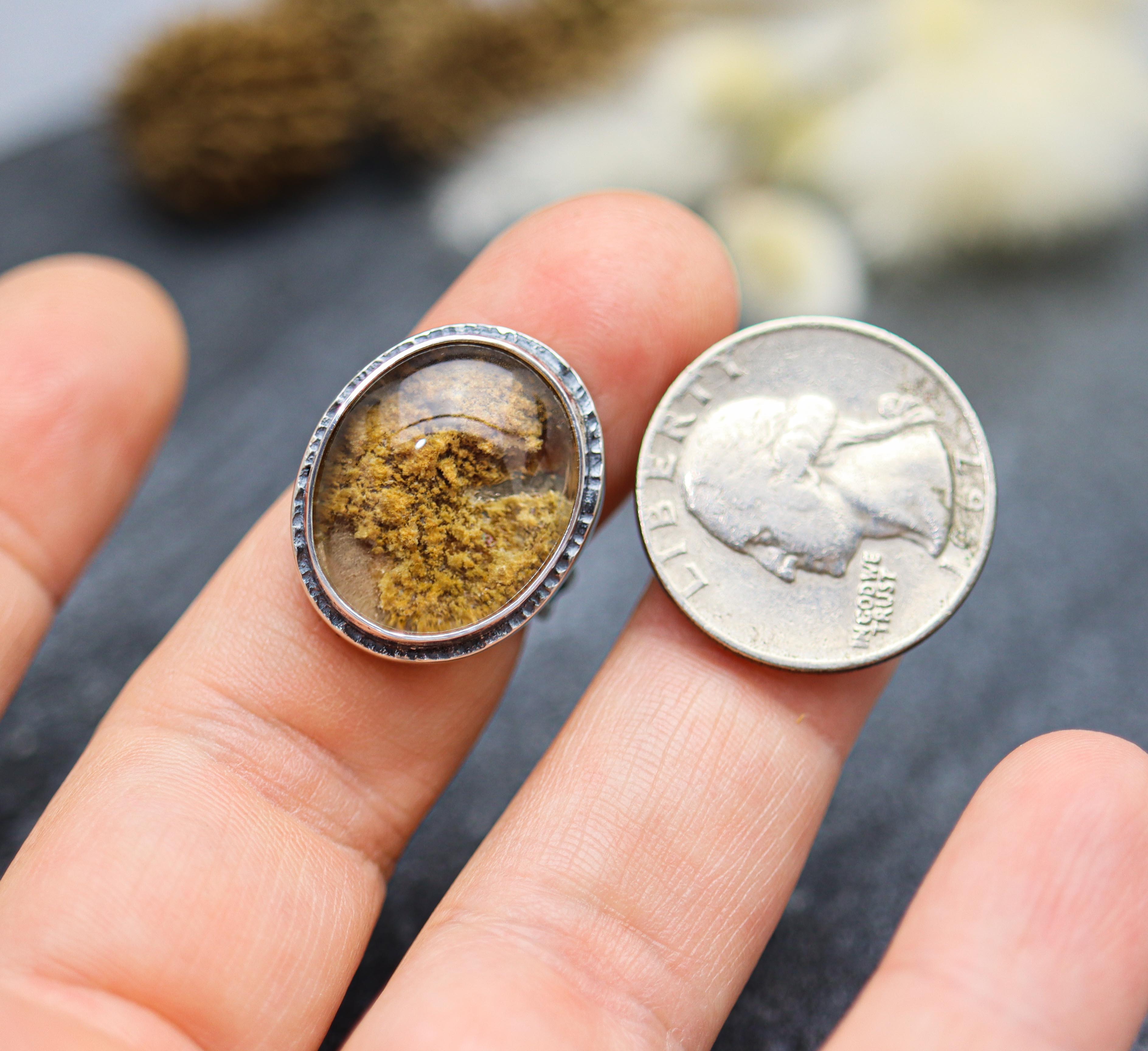 Chlorite in Quartz Sterling Silver Ring