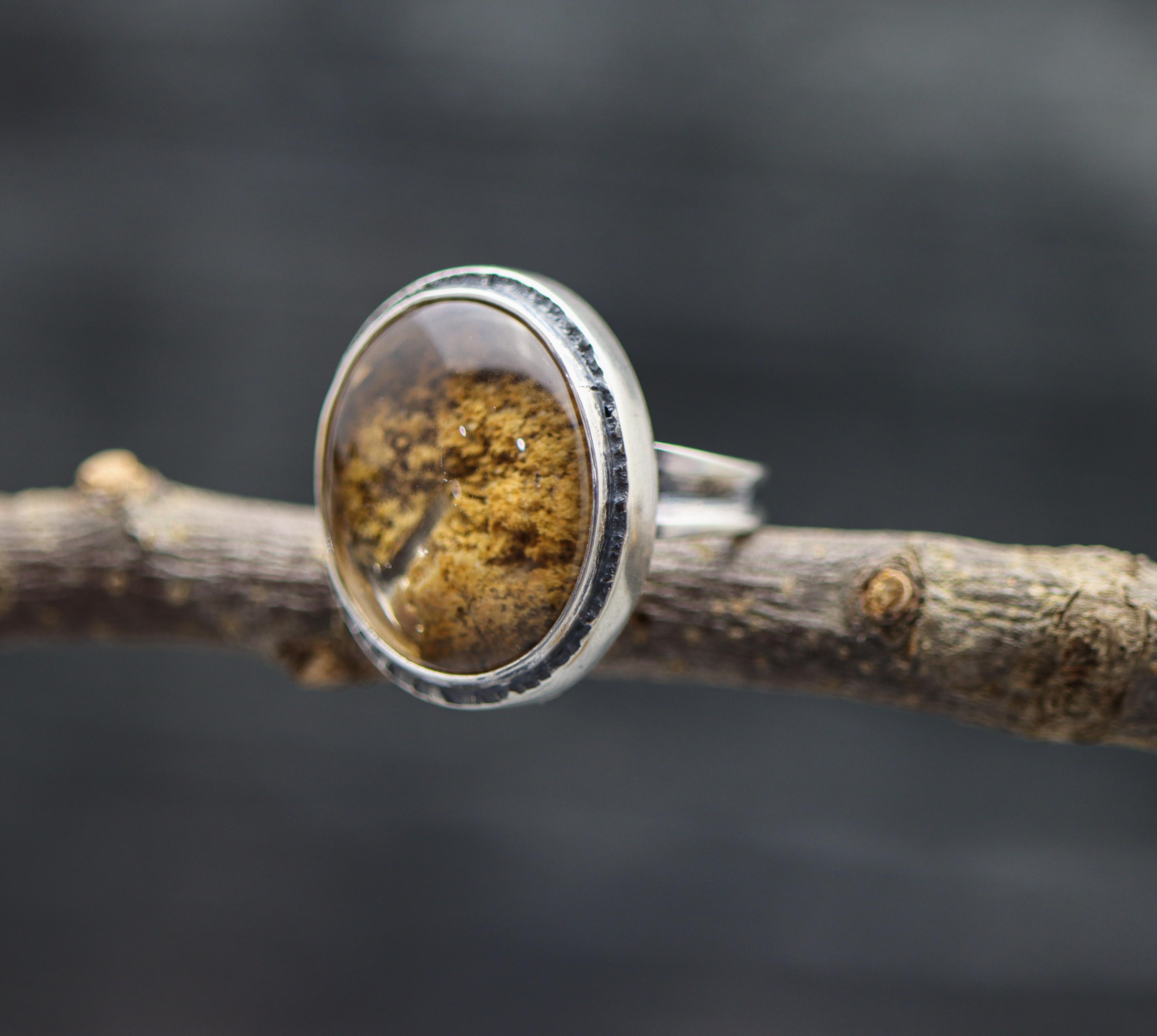 Chlorite in Quartz Sterling Silver Ring