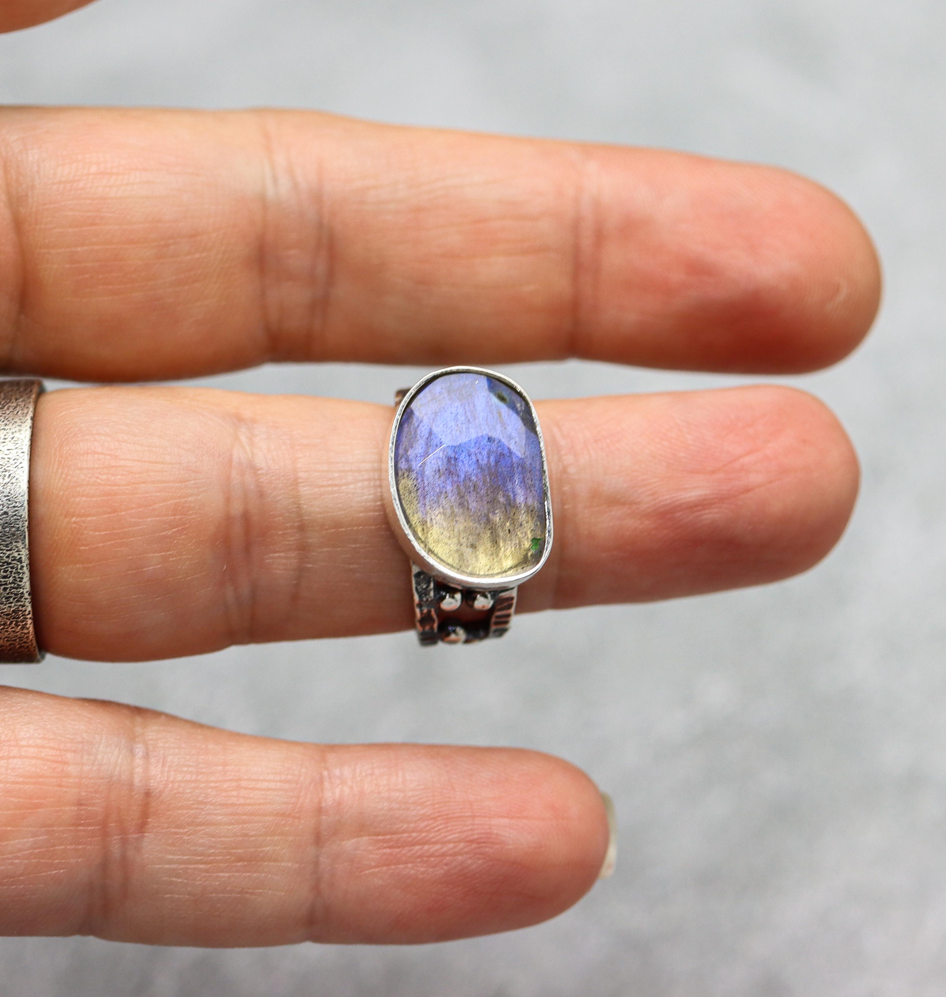 Labradorite Sterling Silver Ring Made to Finish