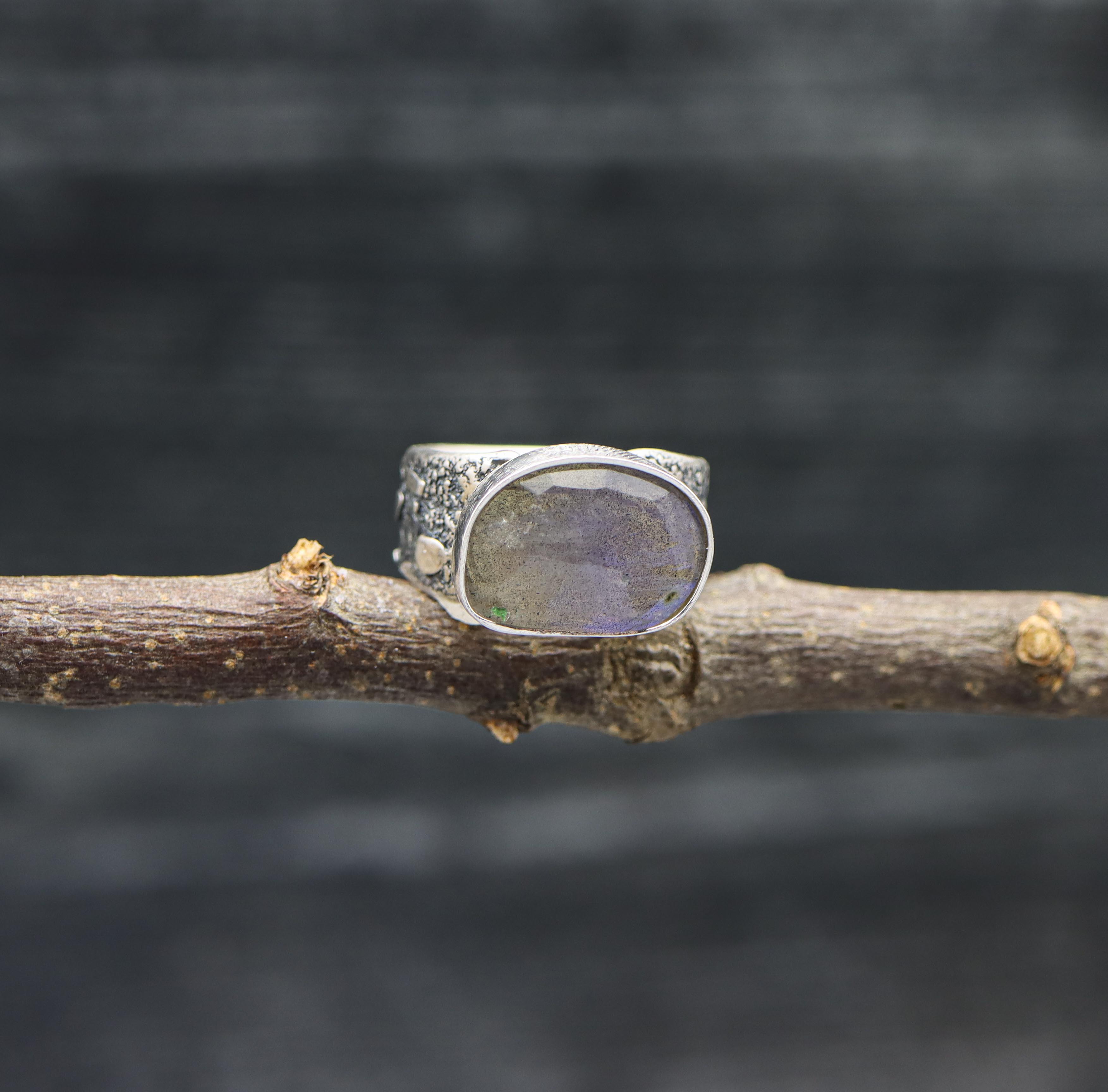Labradorite Sterling Silver Ring Made to Finish