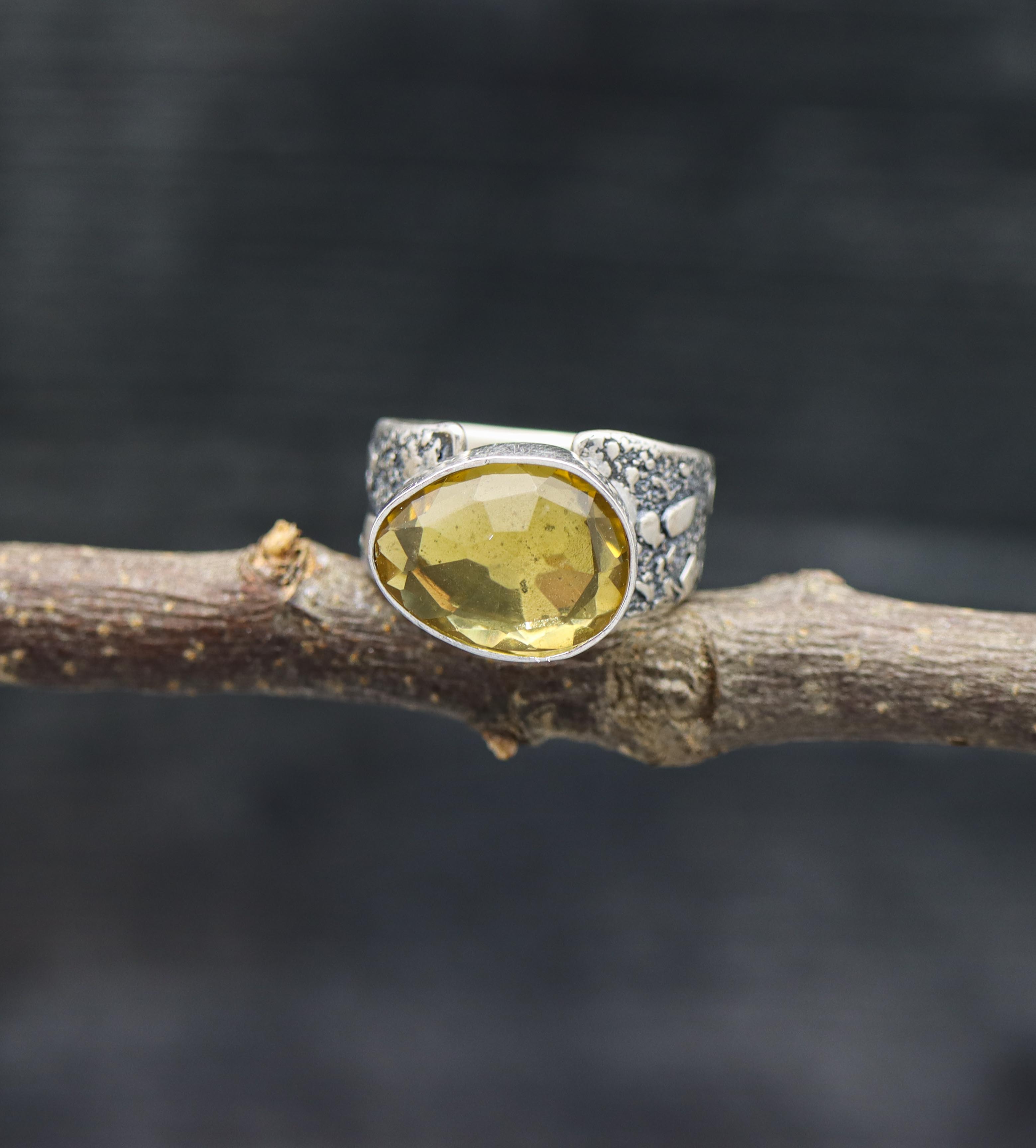 Yellow Citrine Sterling Silver Ring Made to Finish