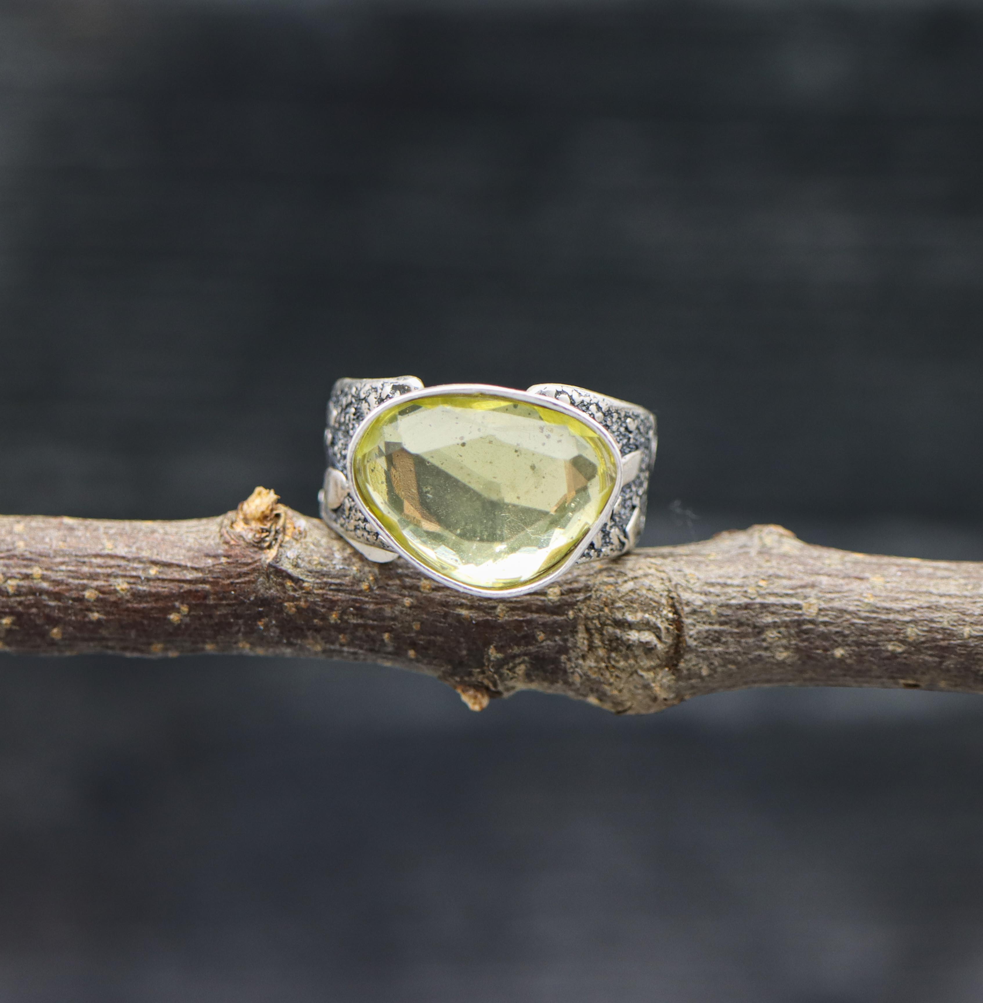 Lemon Quartz Sterling Silver Ring Made to Finish