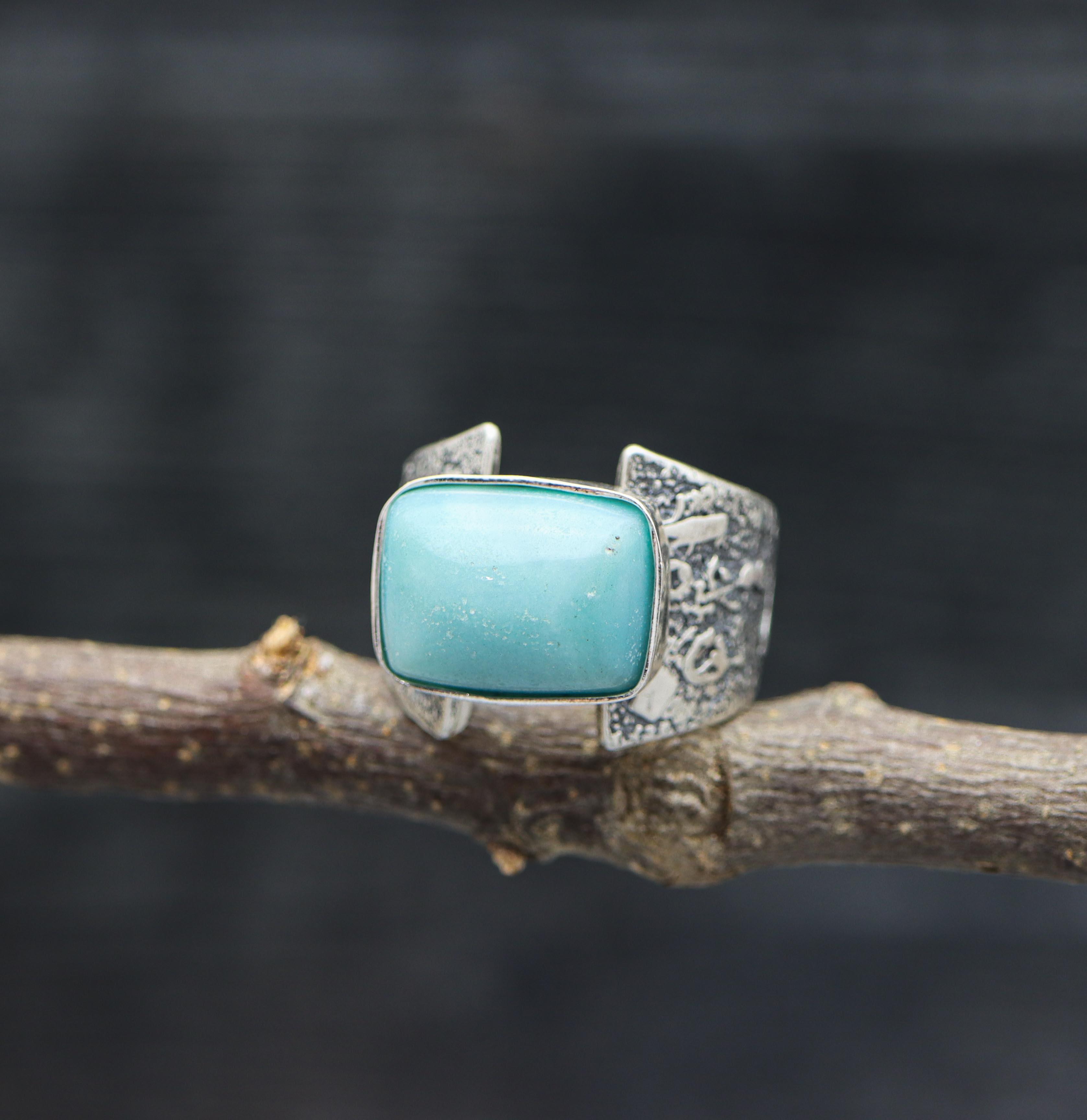 Amazonite Sterling Silver Ring Made to Finish