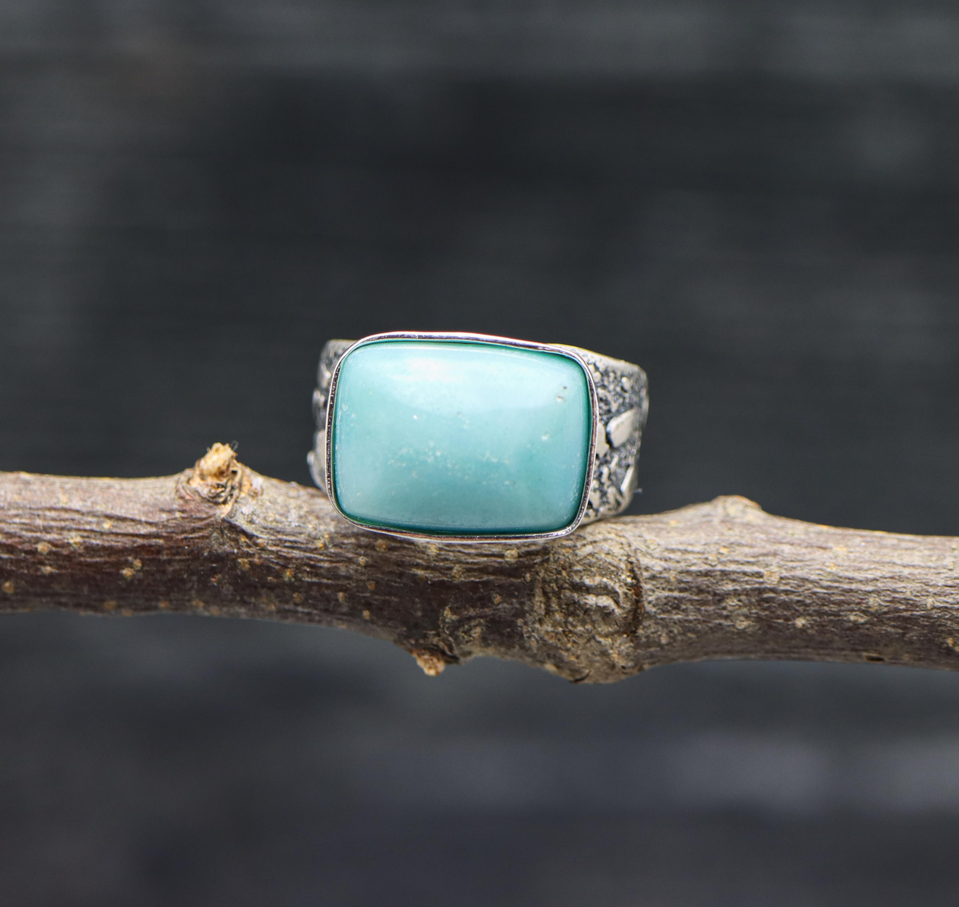 Amazonite Sterling Silver Ring Made to Finish