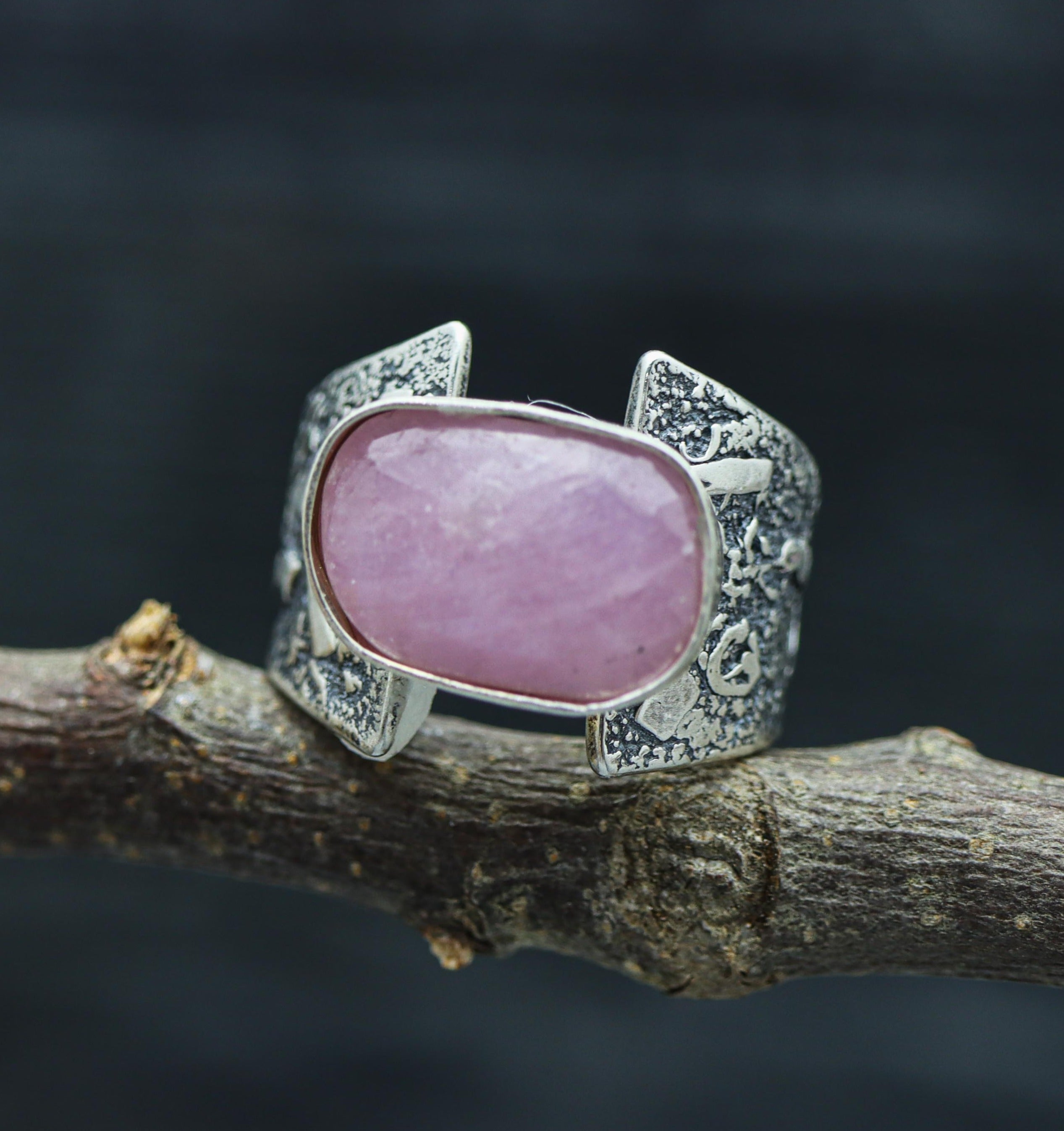 Pink Sapphire Sterling Silver Ring Made To Finish