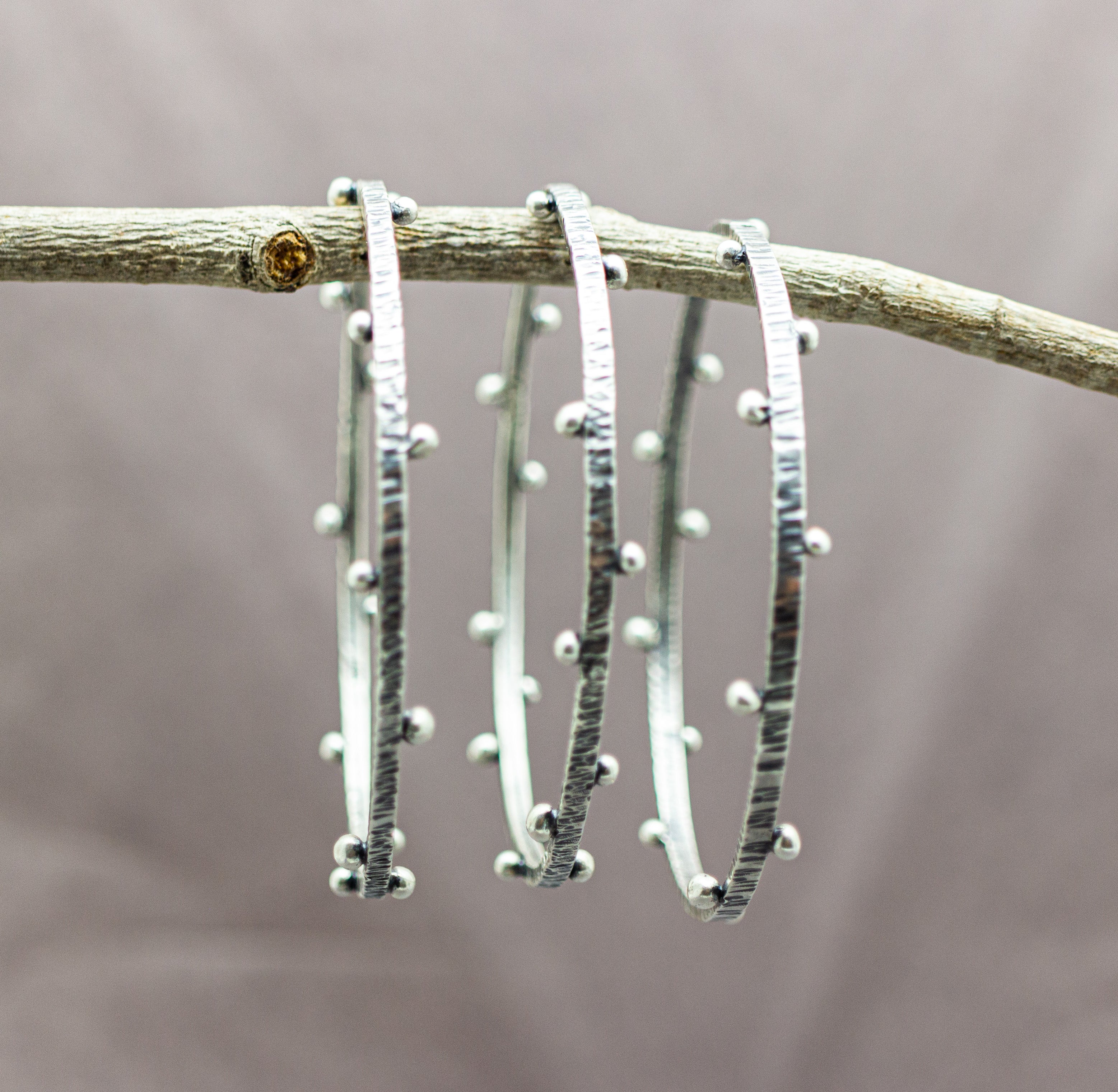 Dew Drops Bangle Bracelet Sterling Silver Made To Order